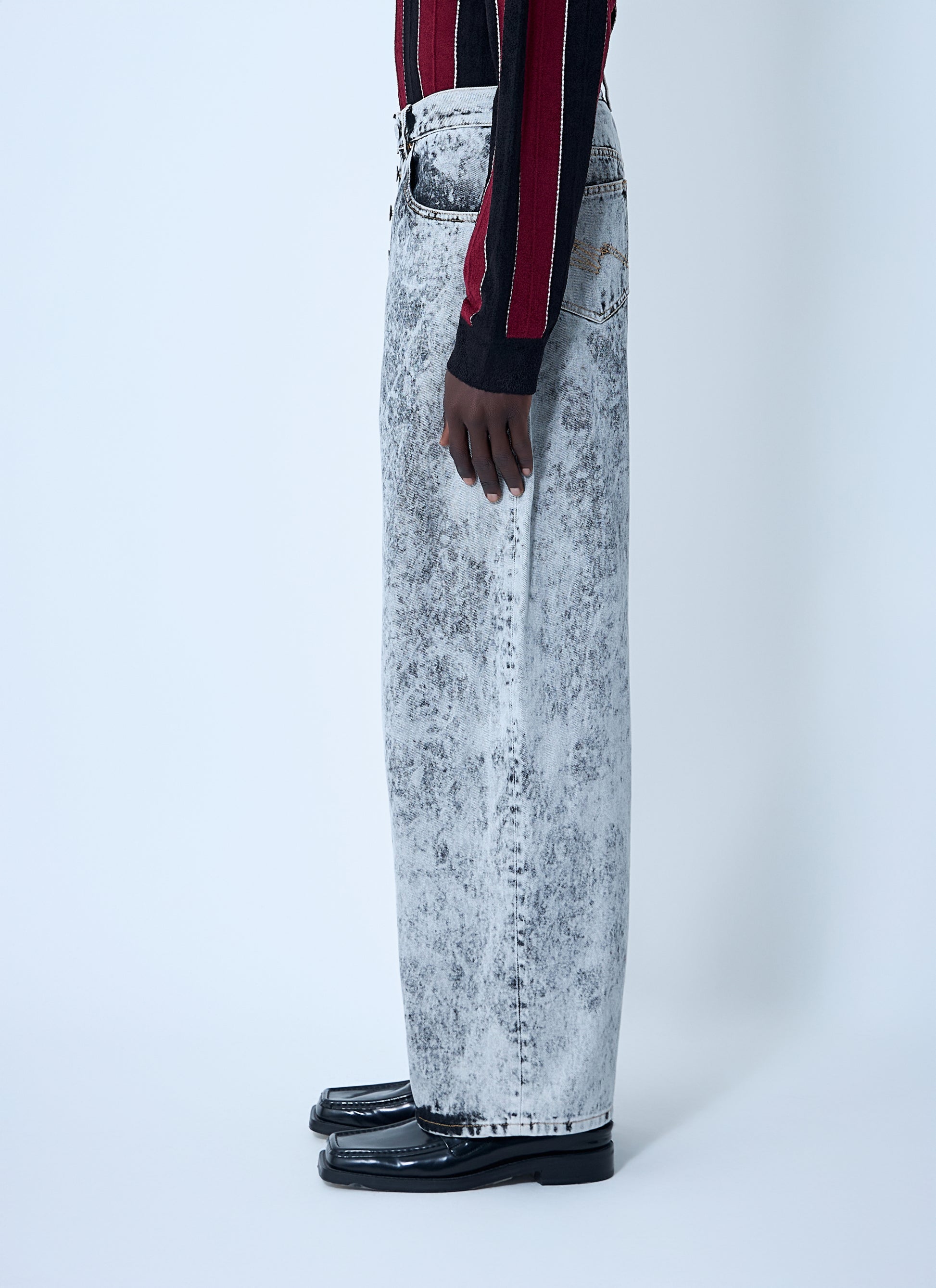 Martine Rose Men Coated Denim Jeans MARTINE ROSE