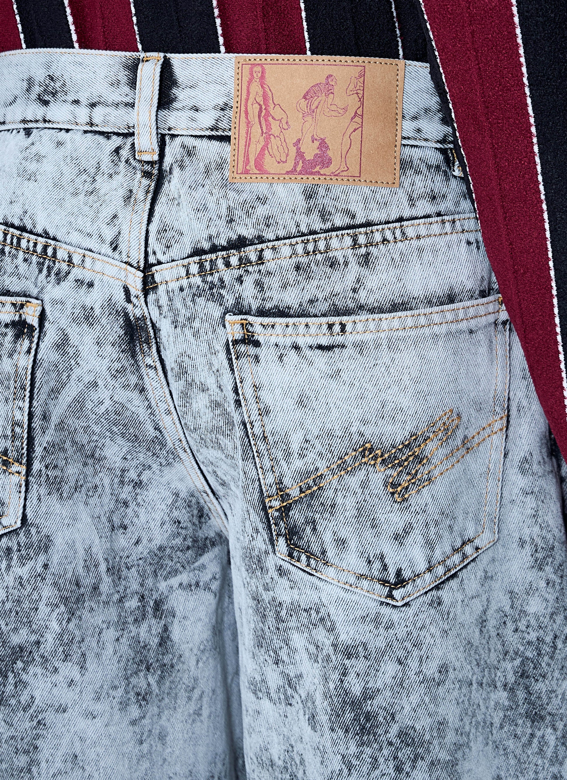 Martine Rose Men Coated Denim Jeans MARTINE ROSE