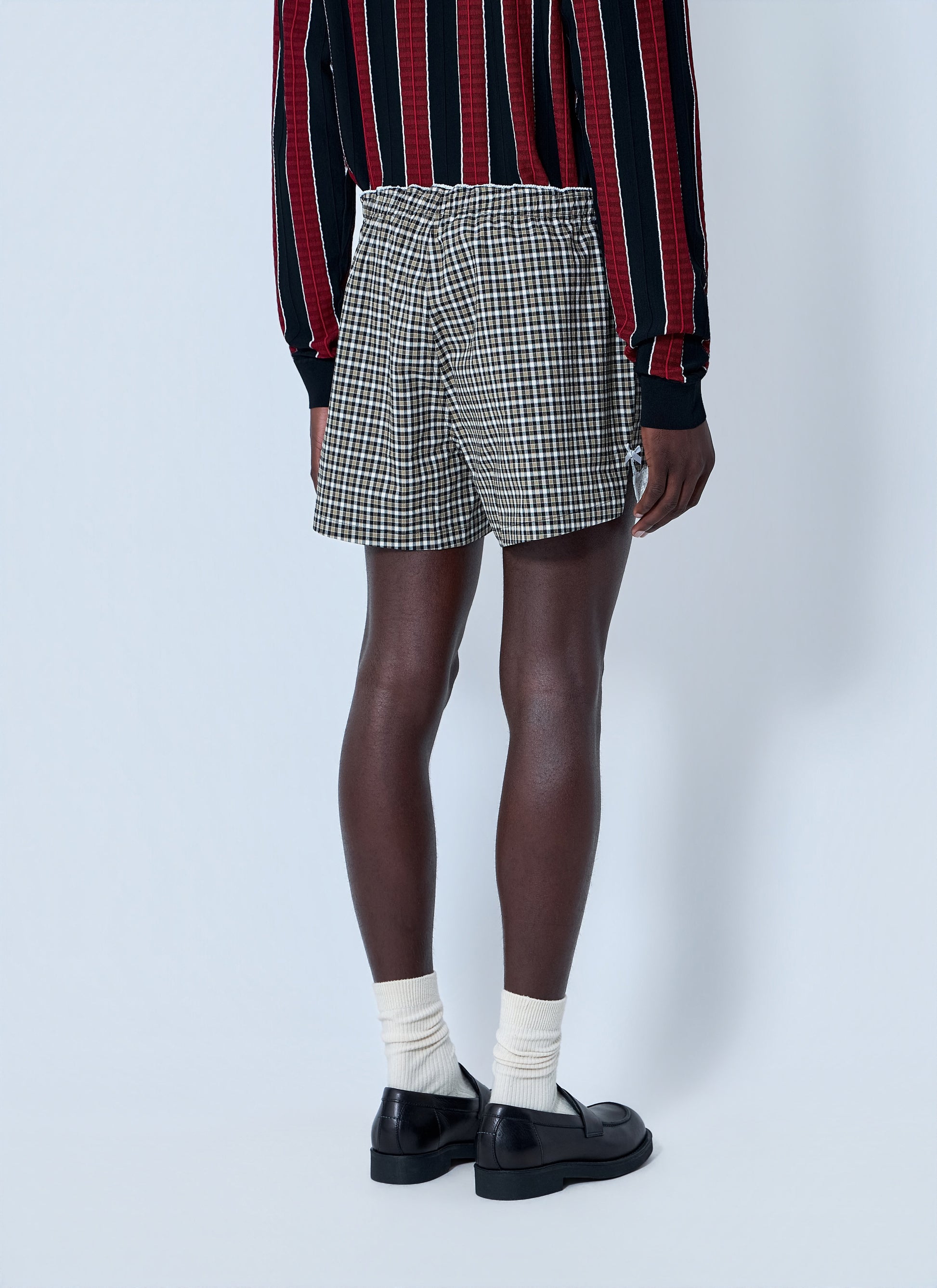 Martine Rose Men Lace Trim Checkered Shorts MARTINE ROSE