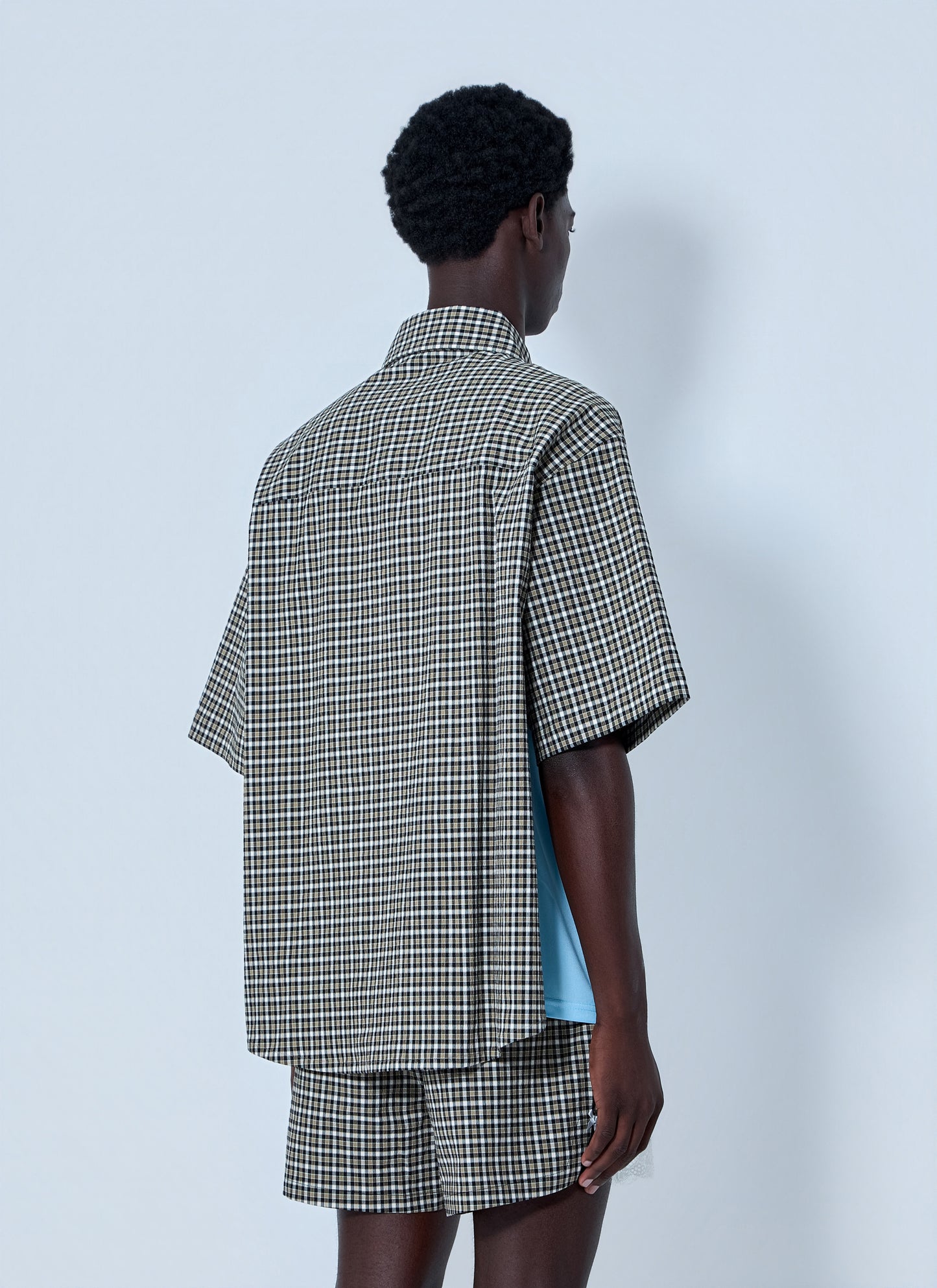 Martine Rose Men Patchwork Cotton Polo Shirt