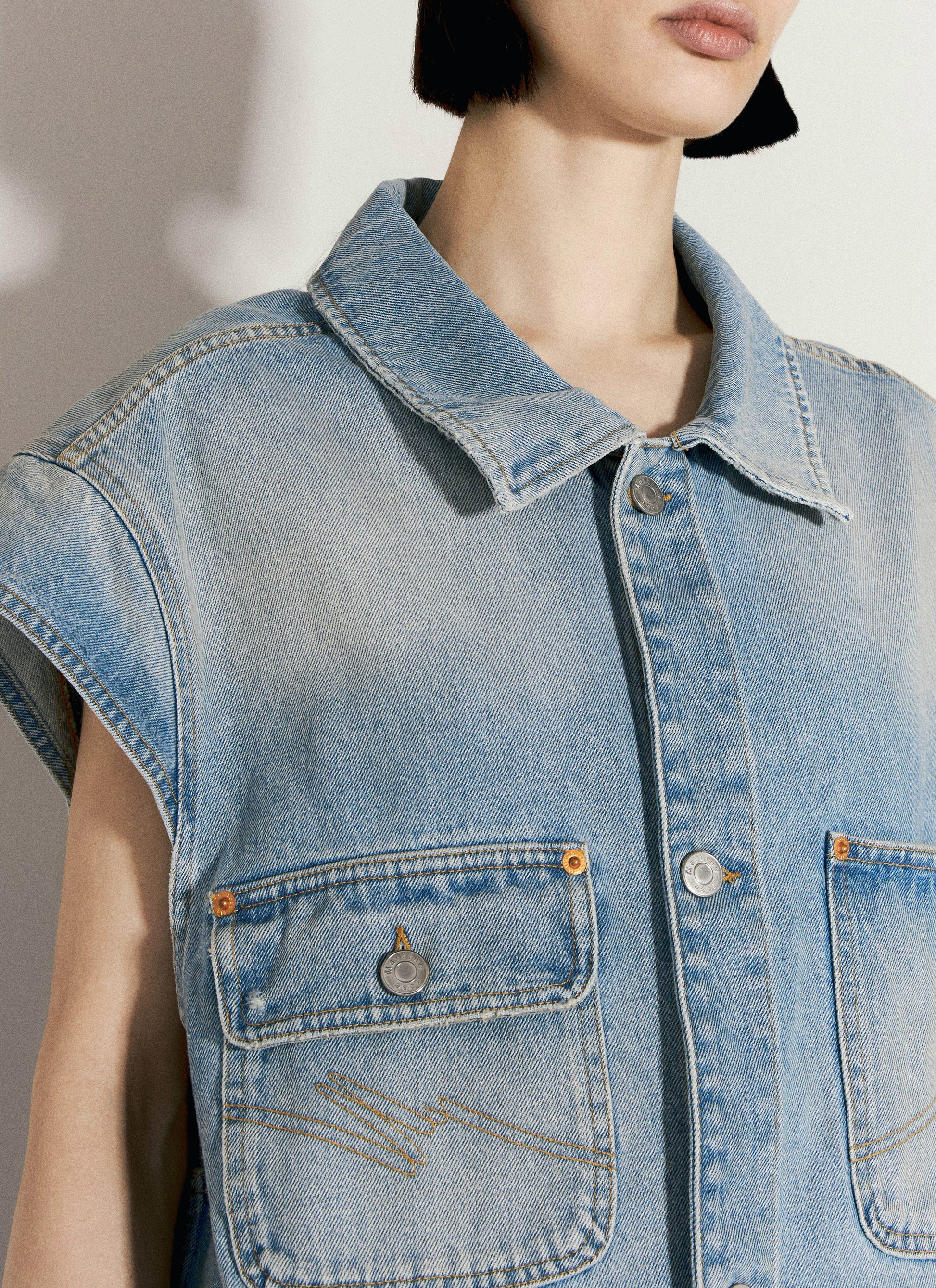 Martine Rose Women Denim Gilet MARTINE ROSE