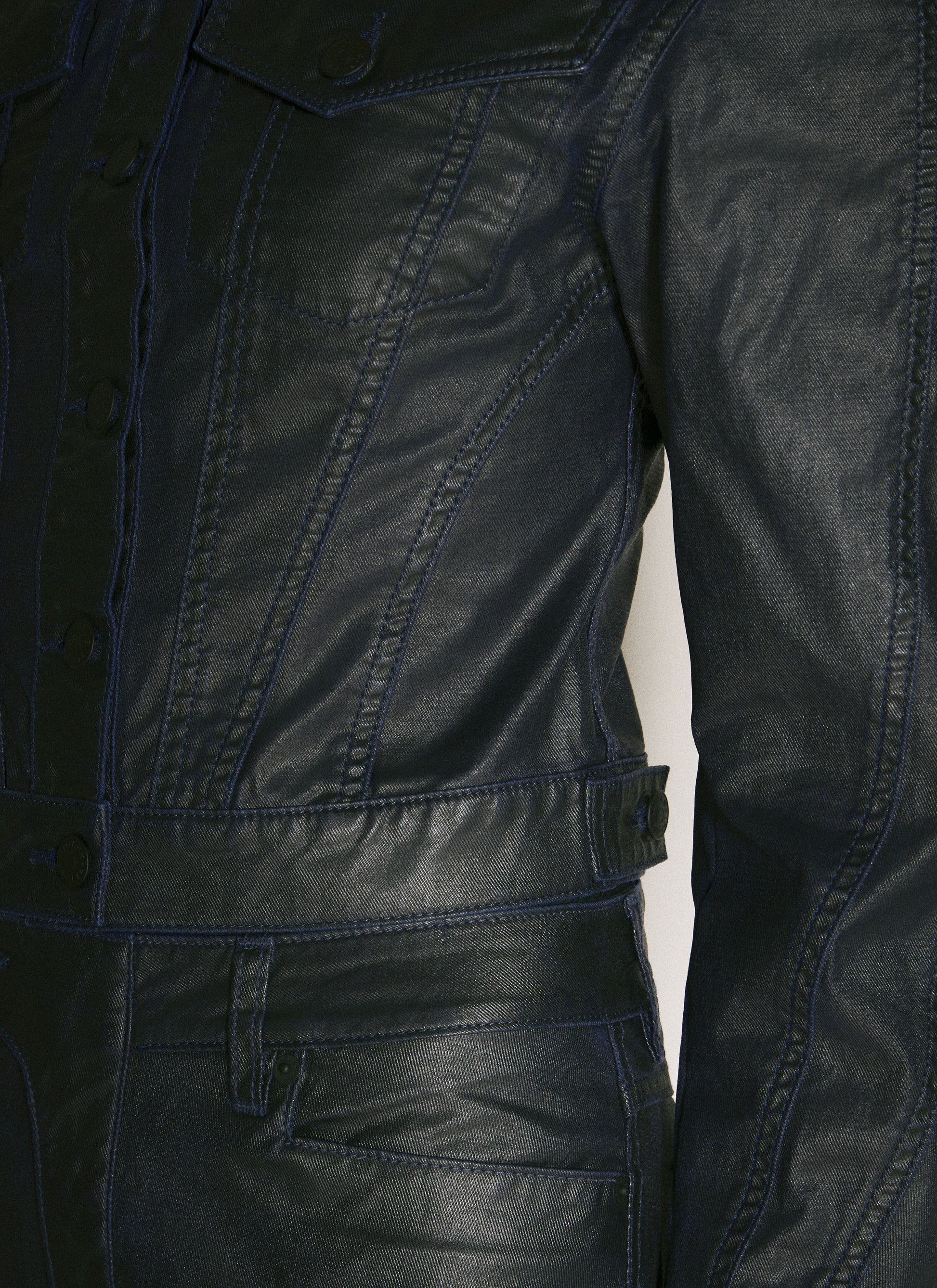 Mugler Women Waxed Denim Jacket MUGLER