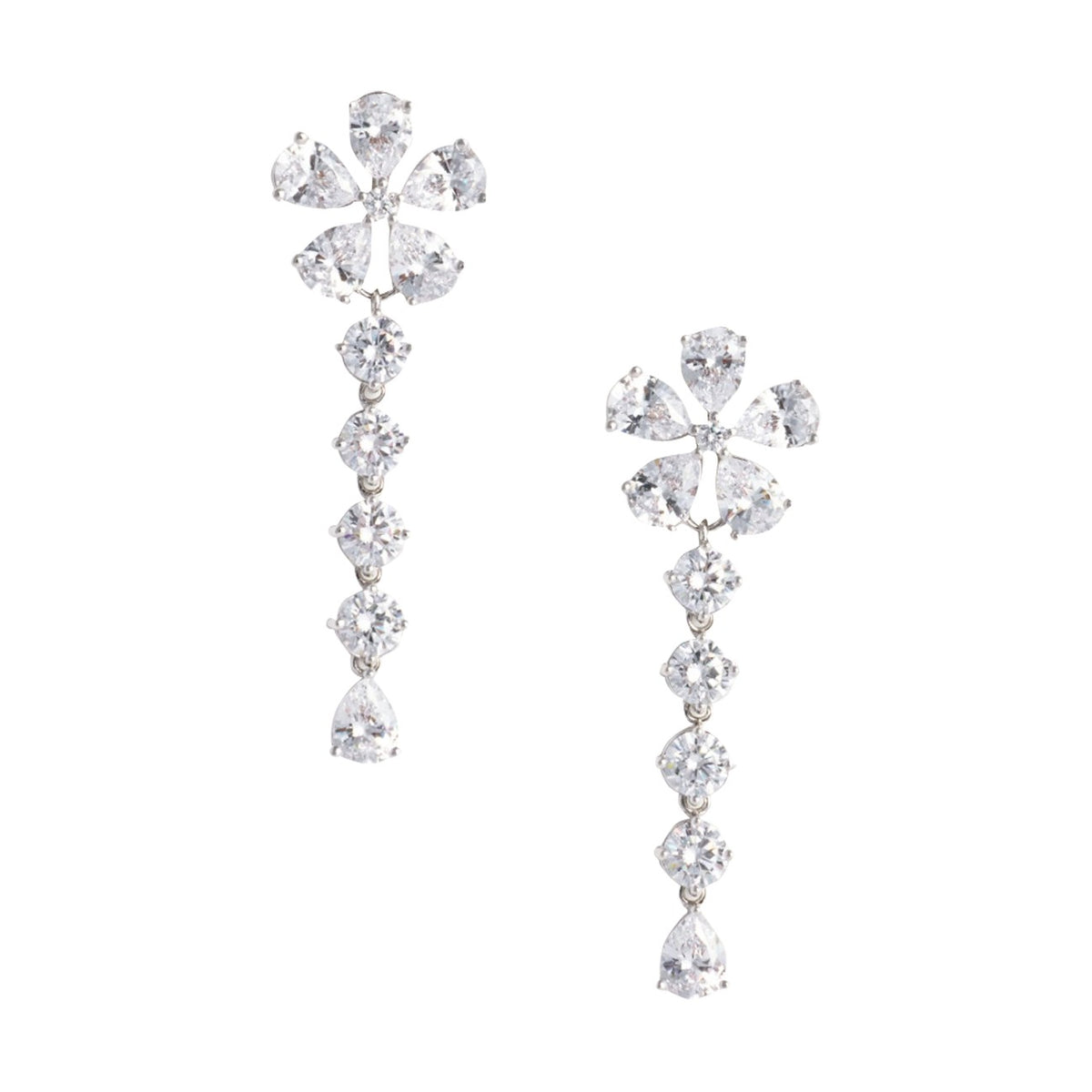 Self Portrait Women Multi Crystal Flower Dangle Earrings SELF-PORTRAIT