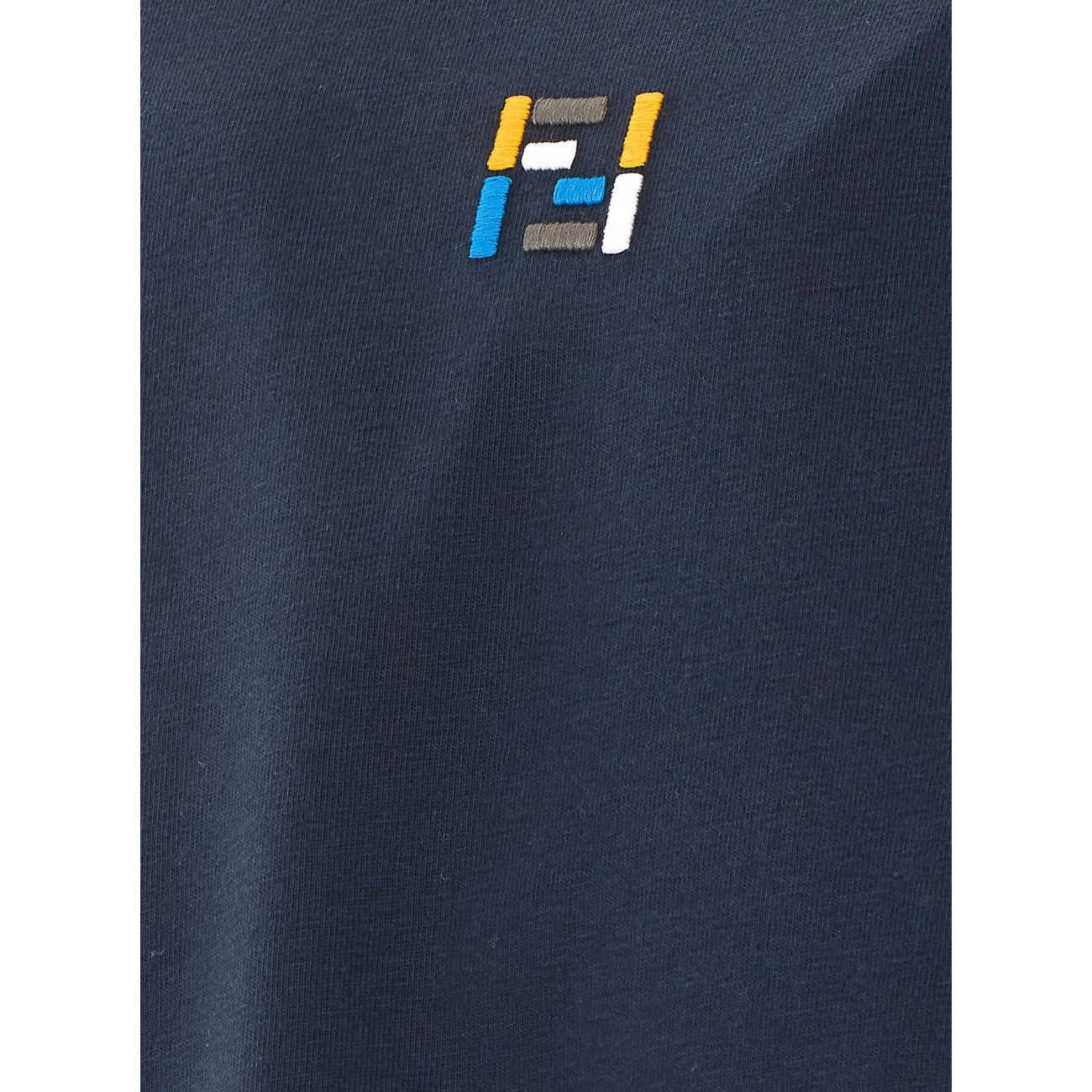 Fendi Men Multicolor Stripes And Ff Logo T-Shirt FENDI