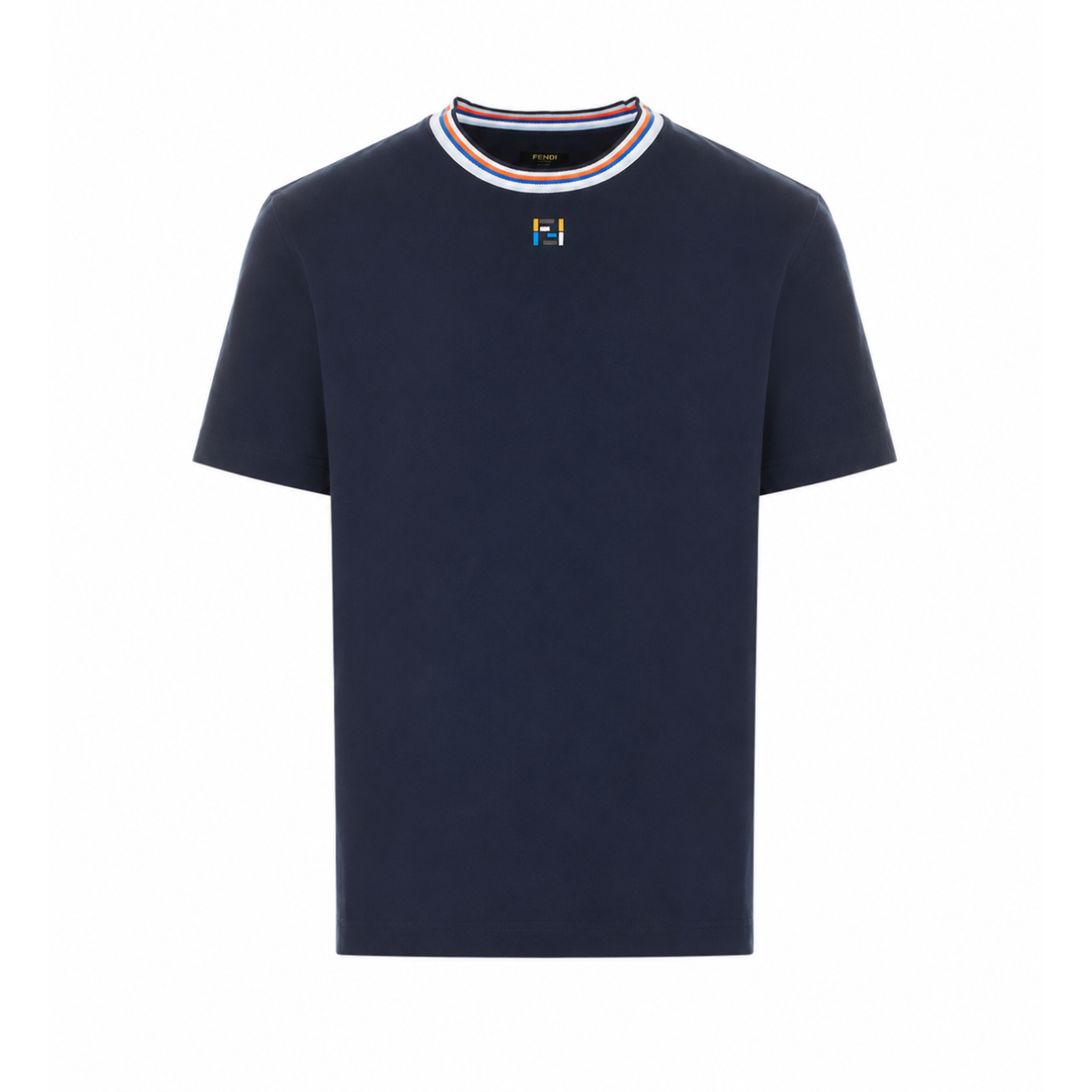 Fendi Men Multicolor Stripes And Ff Logo T-Shirt FENDI
