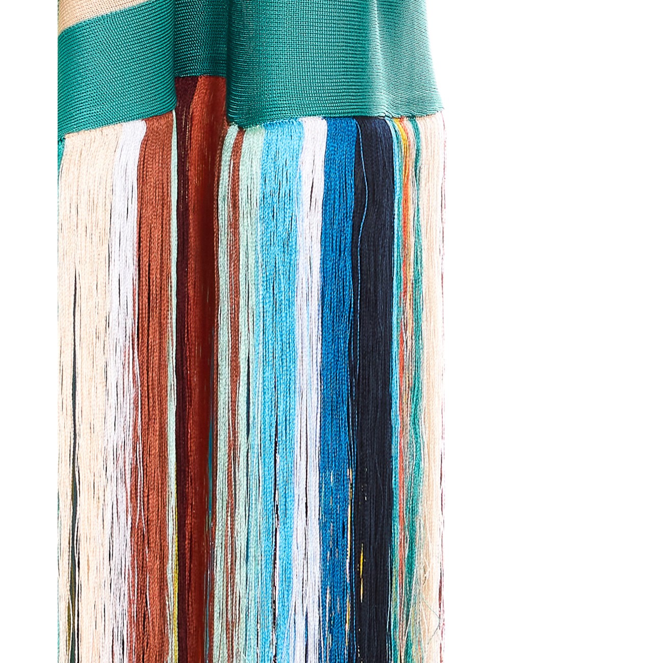 Fendi Women Multicolor Stripes Poncho With Fendi Patch FENDI