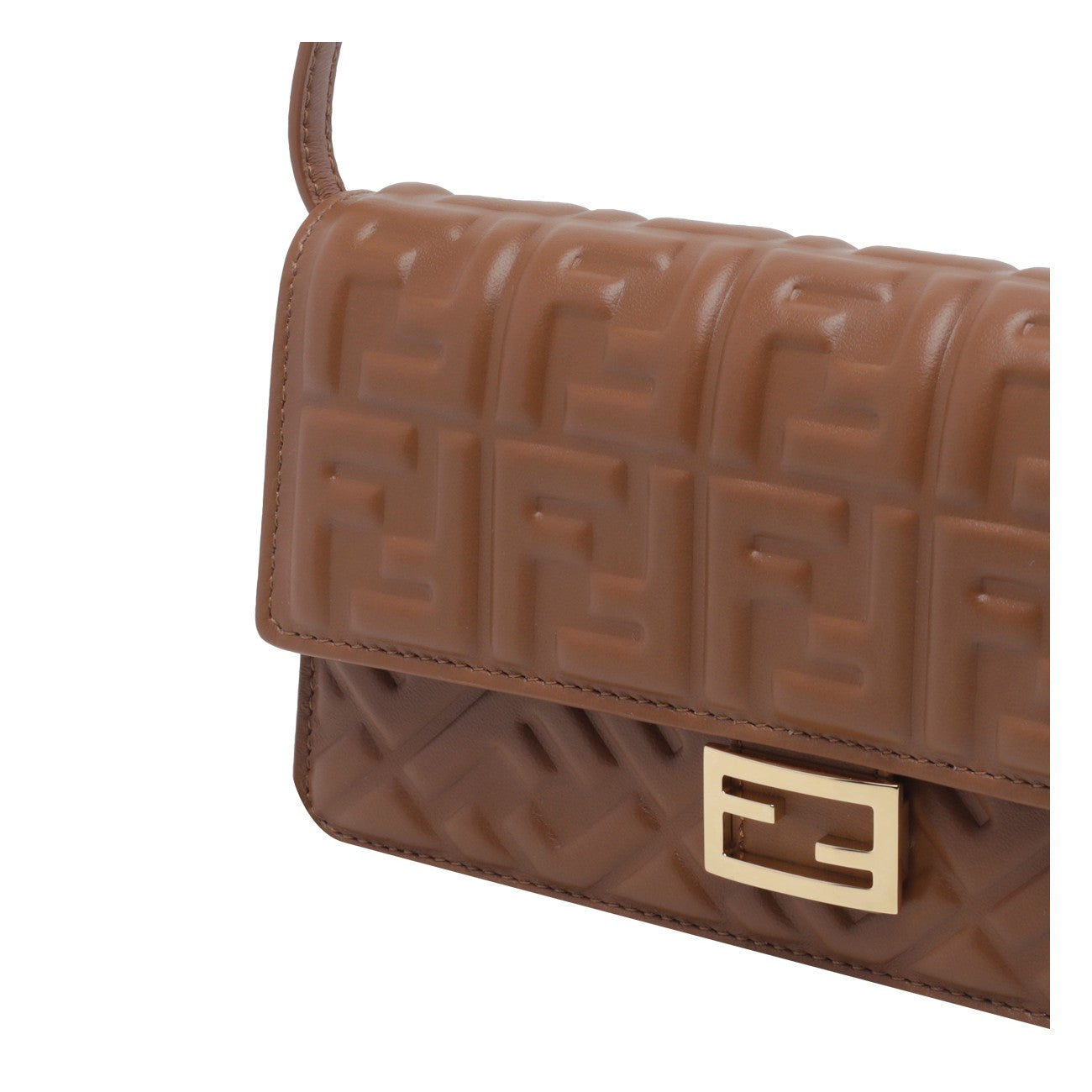 Fendi Women Nappa Sellier Baguette Wallet On Chain With Ff Motif FENDI
