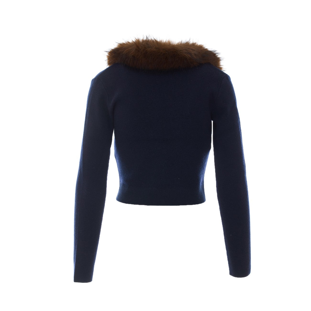 Self Portrait Women Navy Faux Fur Cardigan SELF-PORTRAIT