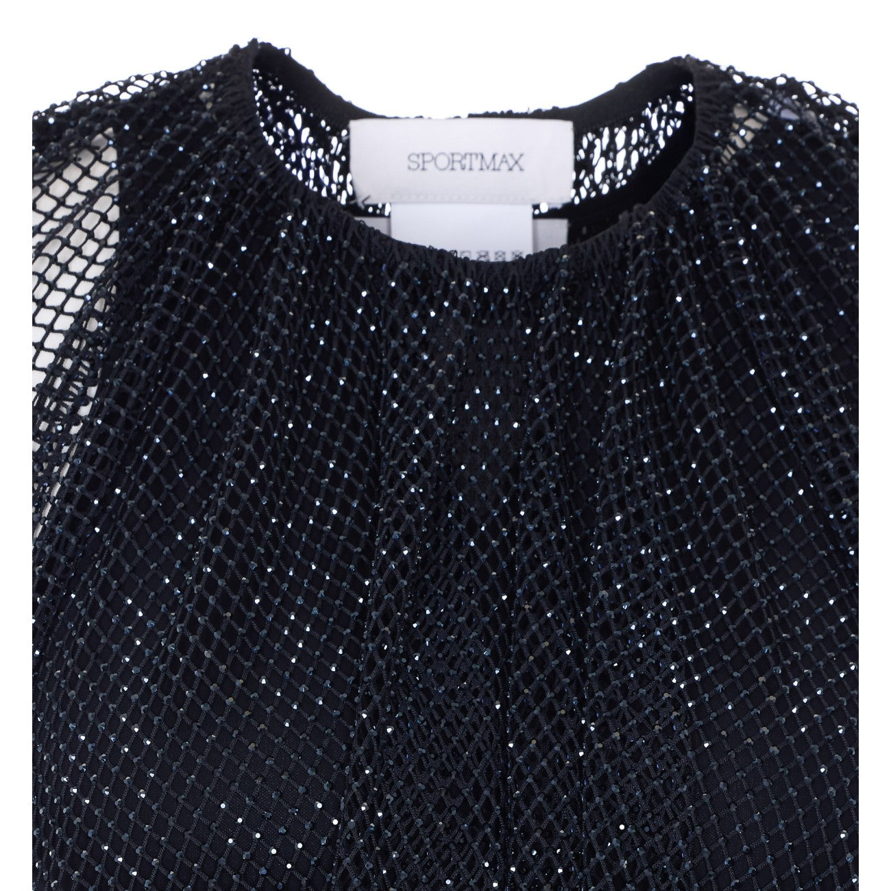 Sportmax Women Nodo Mesh Top With Crystals SPORTMAX
