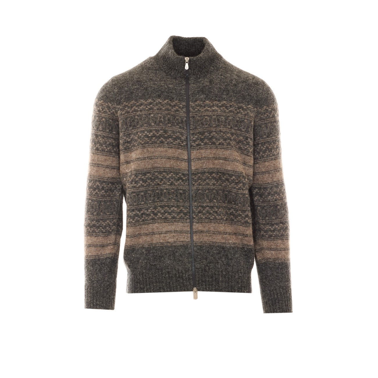 Brunello Cucinelli Men Nordic Jacquard High Neck Caridgan