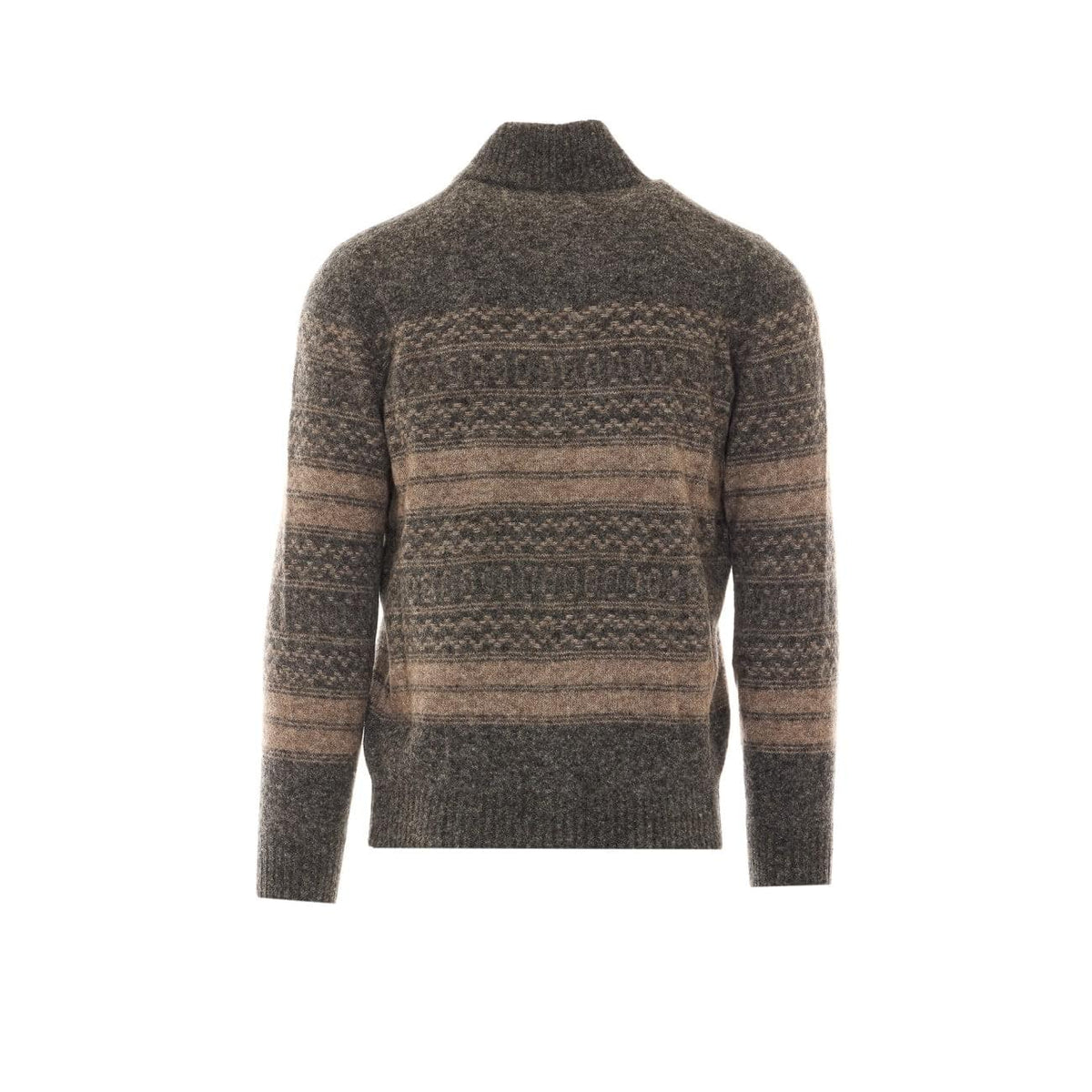 Brunello Cucinelli Men Nordic Jacquard High Neck Caridgan BRUNELLO CUCINELLI