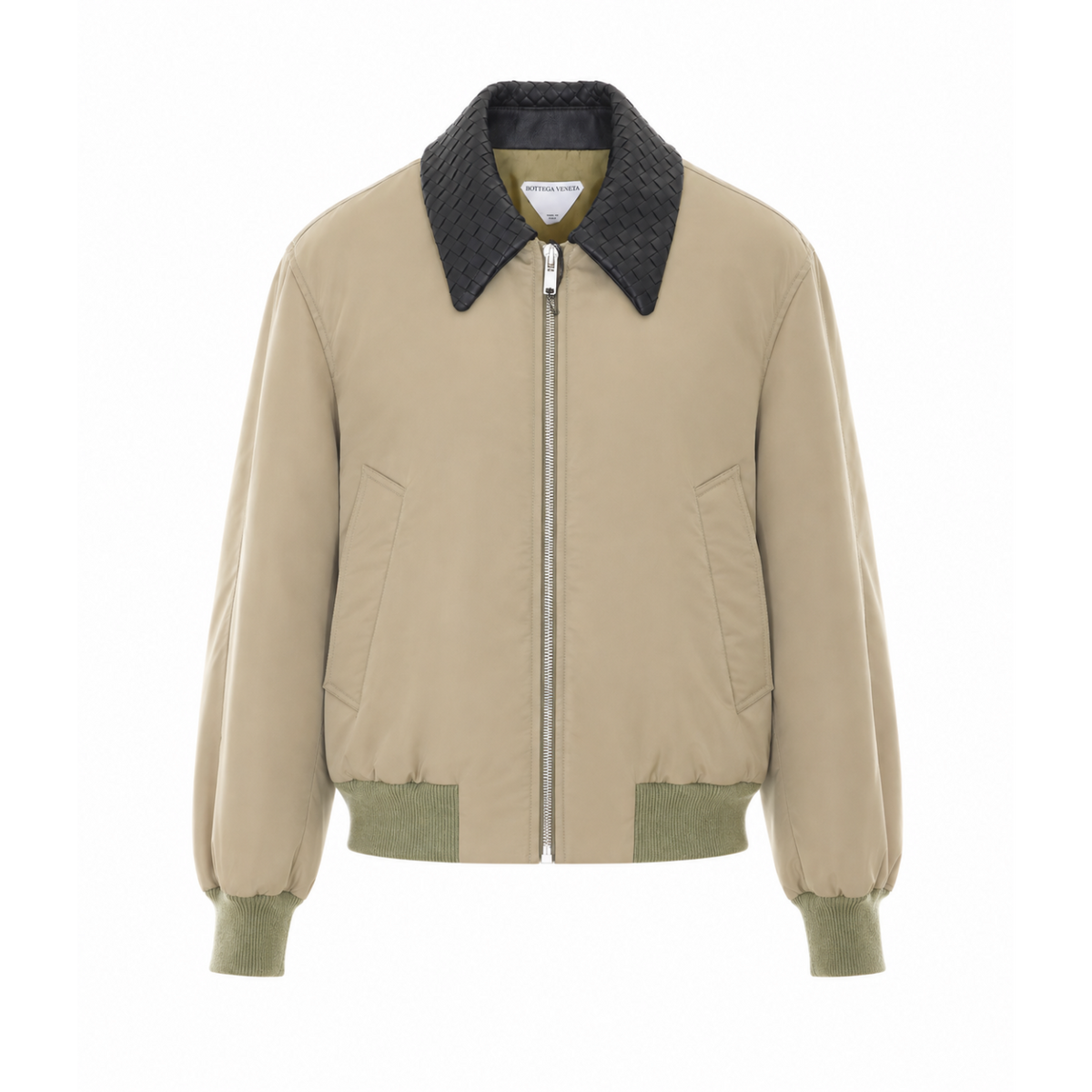 Bottega Veneta Women Nylon Satin Jacket With Intrecciato Collar BOTTEGA VENETA