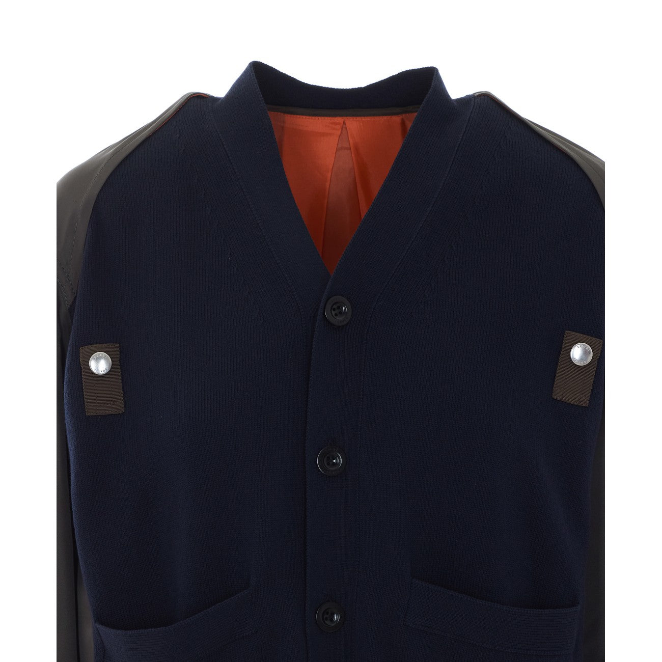 Sacai Women Nylon Twill X Cotton Knit Cardigan SACAI
