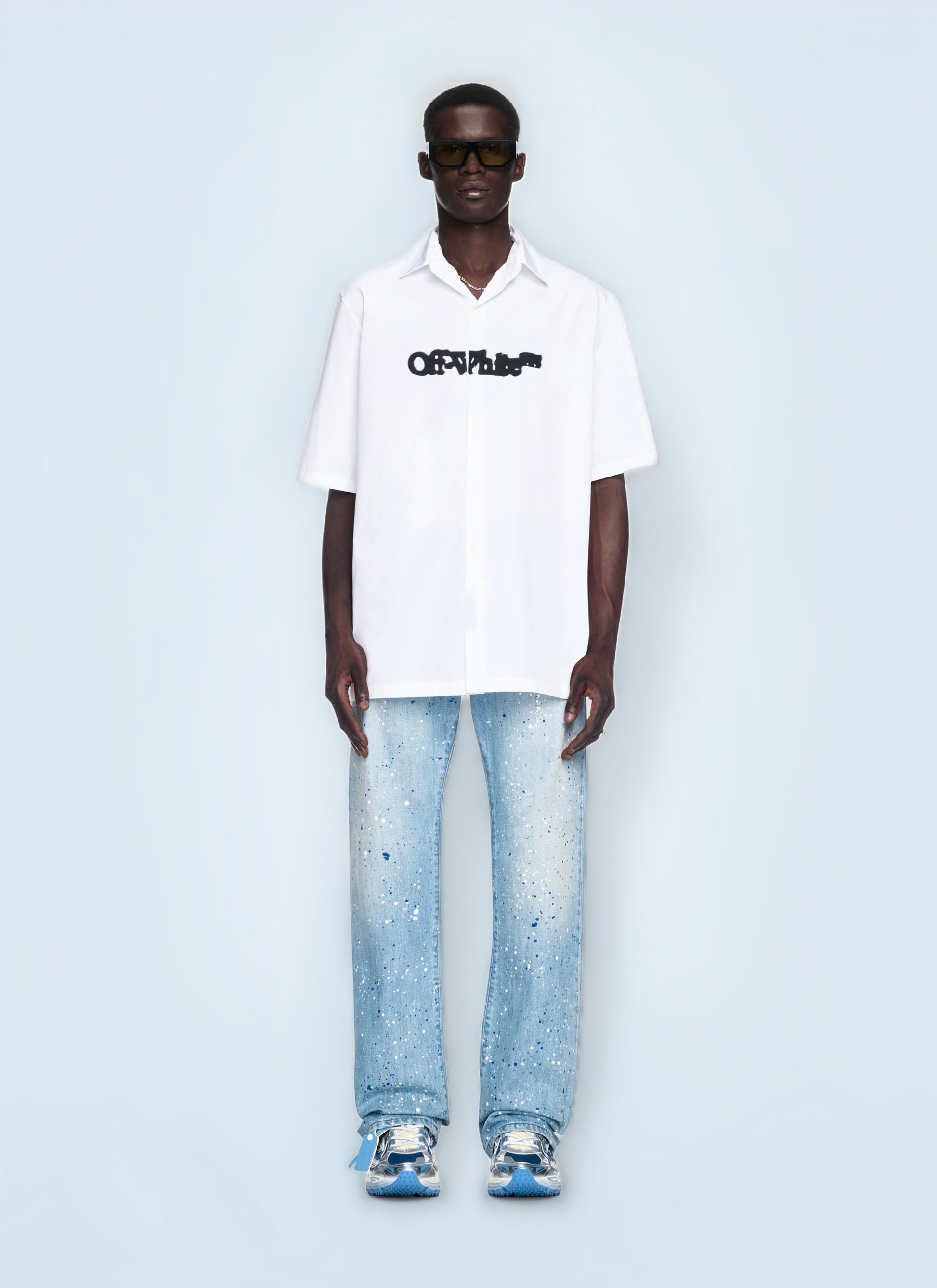 Off White Men Spray Arrow Bowling Shirt OFF-WHITE