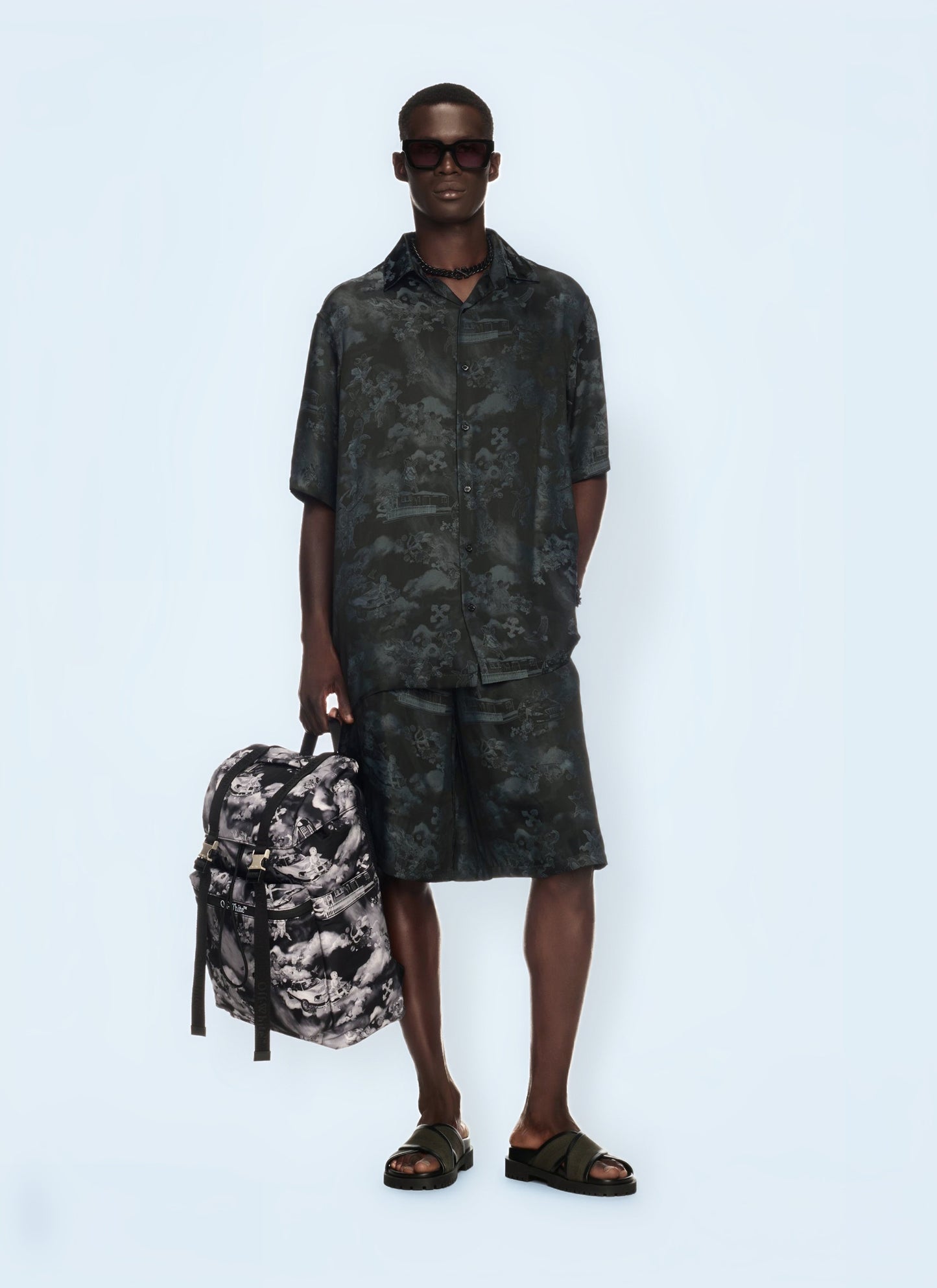 Off White Men Jacquard Fresco Bowling Shorts OFF-WHITE