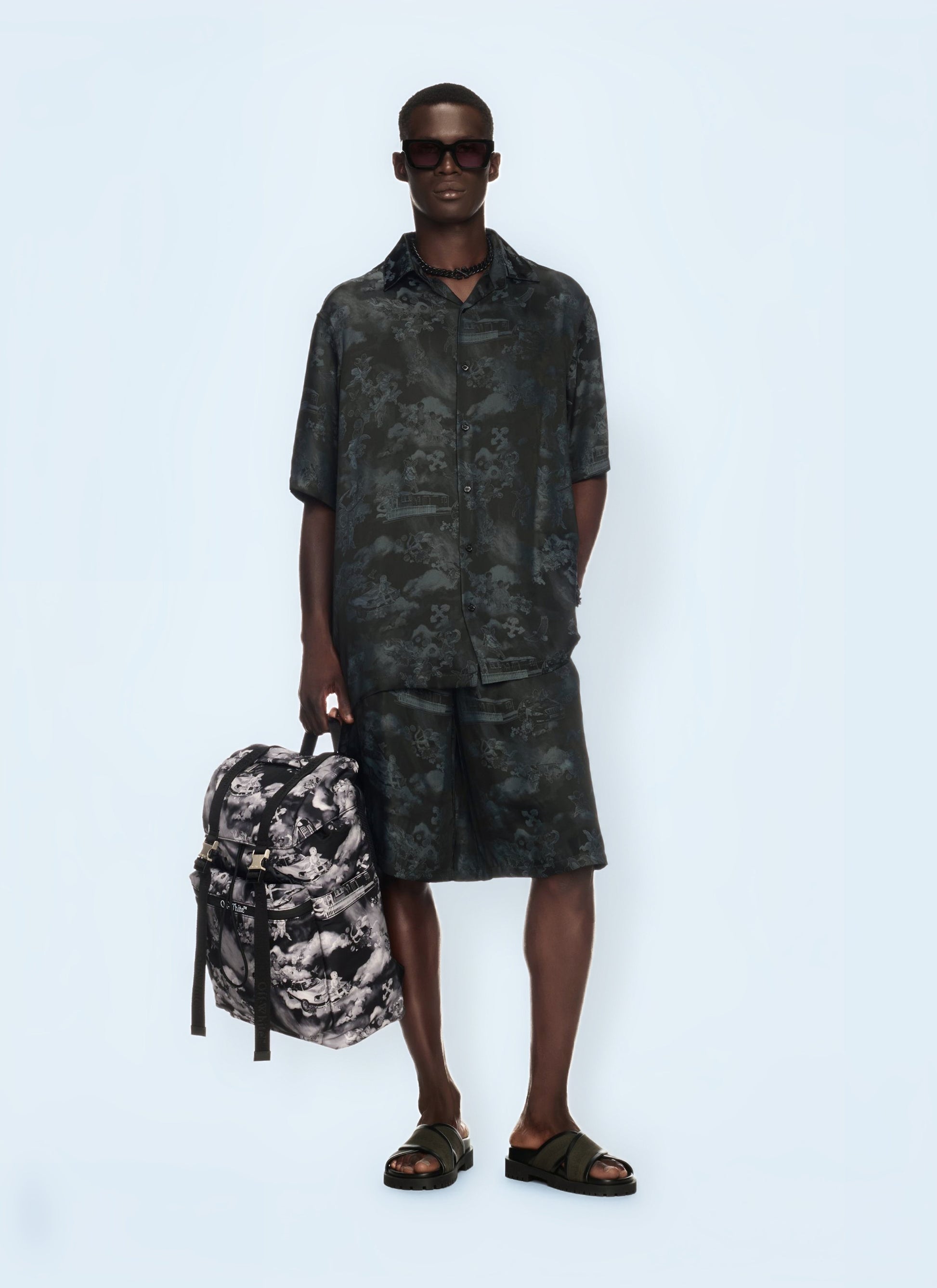 Off White Men Jacquard Fresco Bowling Shorts OFF-WHITE