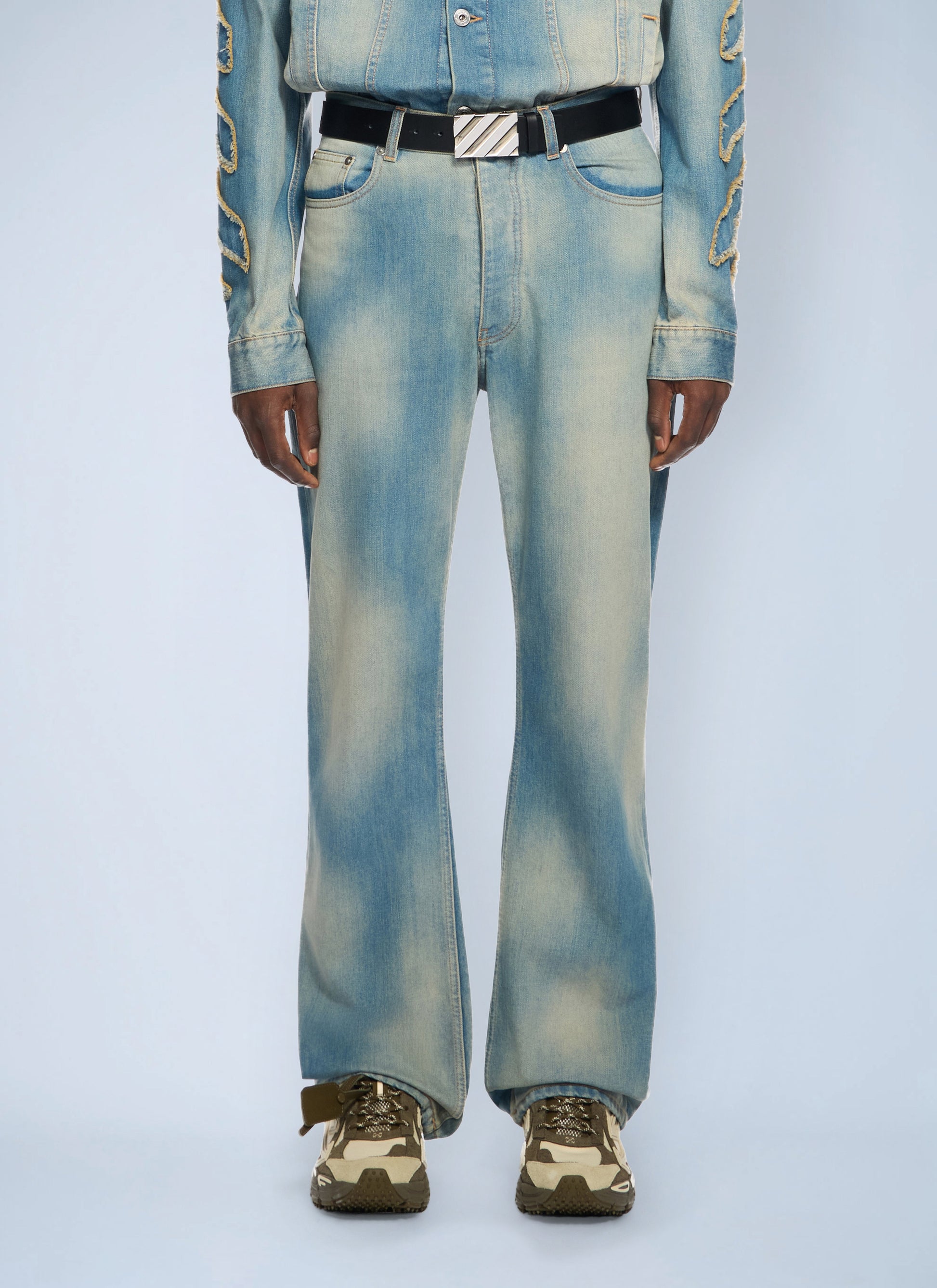 Off-White Men Diagonal Raw Patch 90S Skate Jeans OFF-WHITE