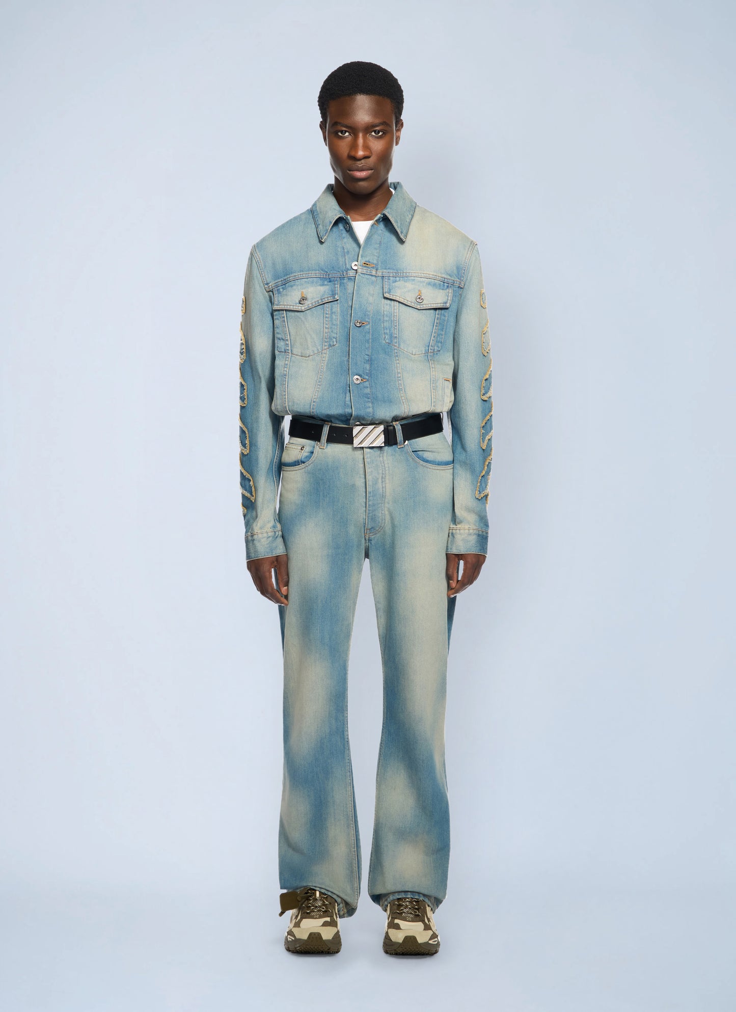 Off-White Men Diagonal Raw Patch 90S Skate Jeans OFF-WHITE