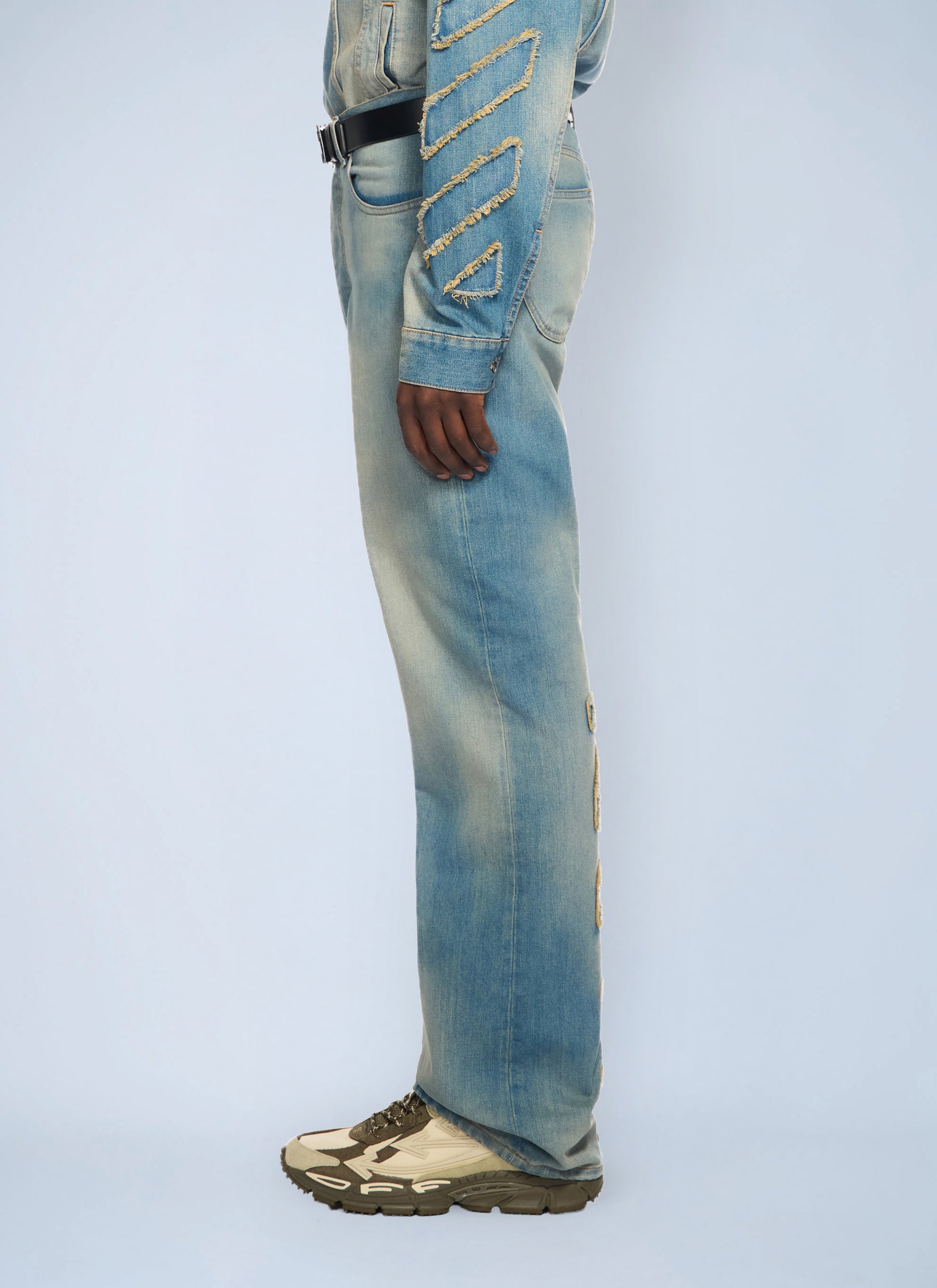 Off-White Men Diagonal Raw Patch 90S Skate Jeans OFF-WHITE