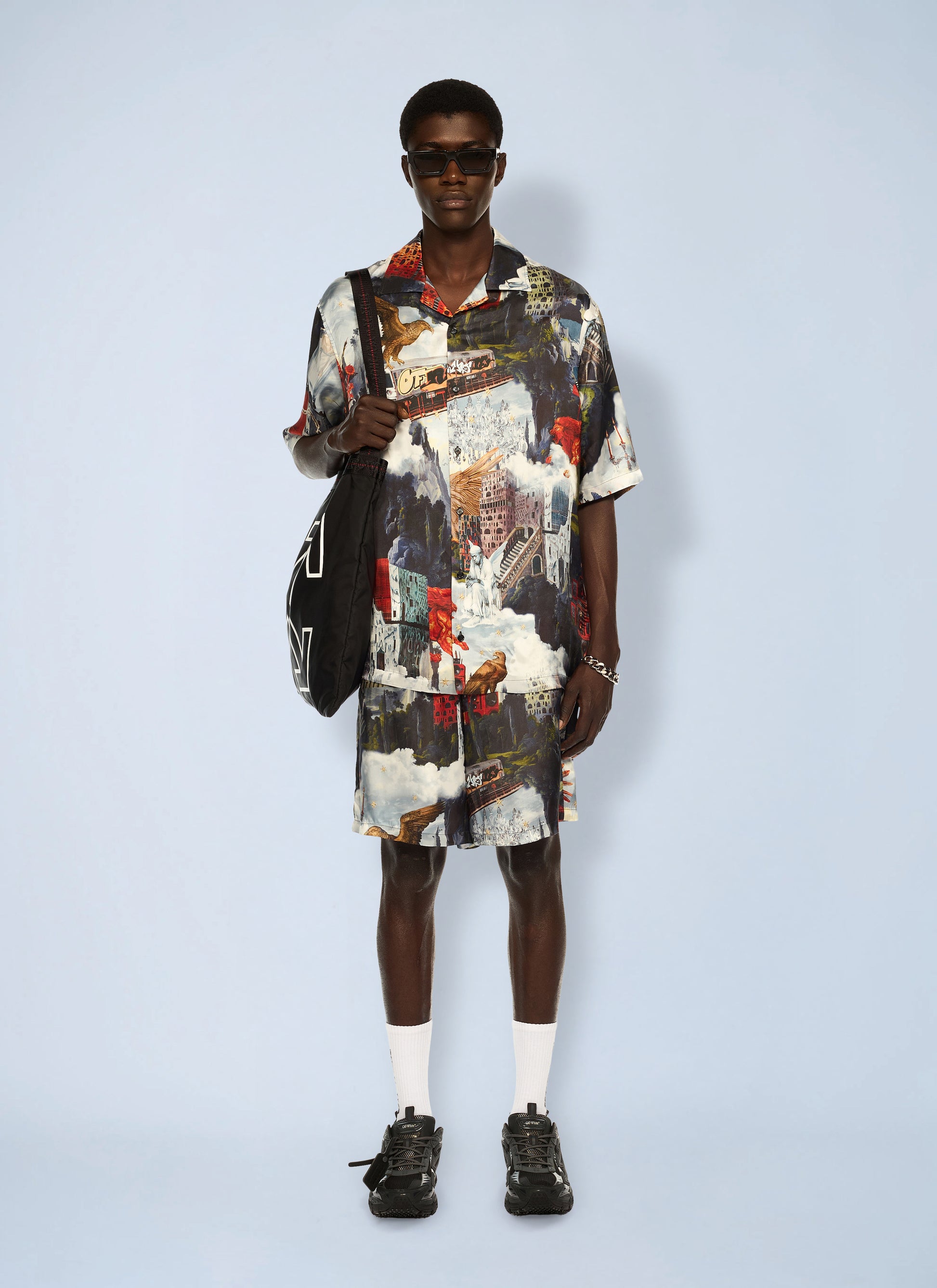 Off-White Men World Paint Viscose Bowling Shirt OFF-WHITE