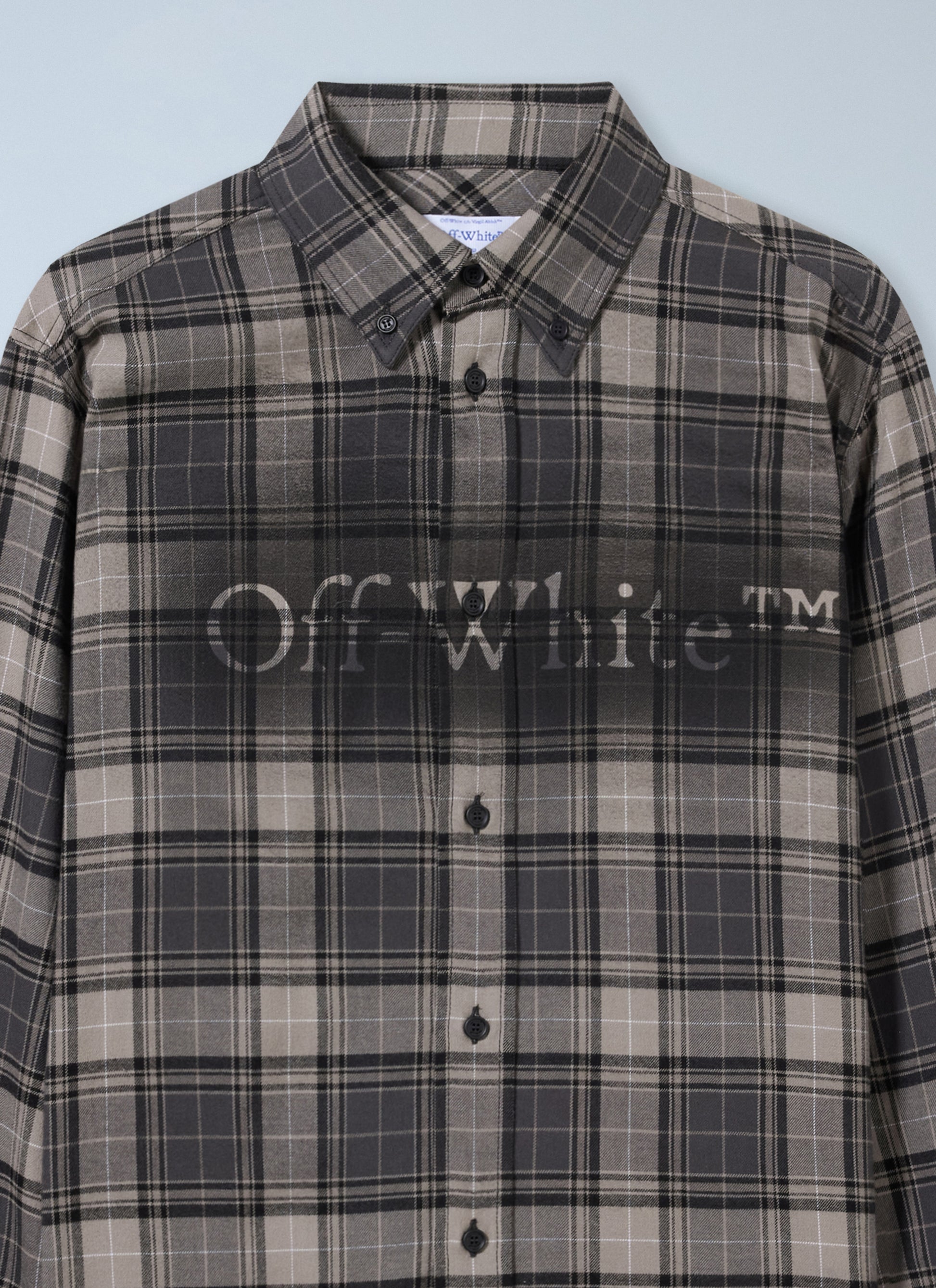 Off-White Men Spray Book Check Flannel Shirt OFF-WHITE