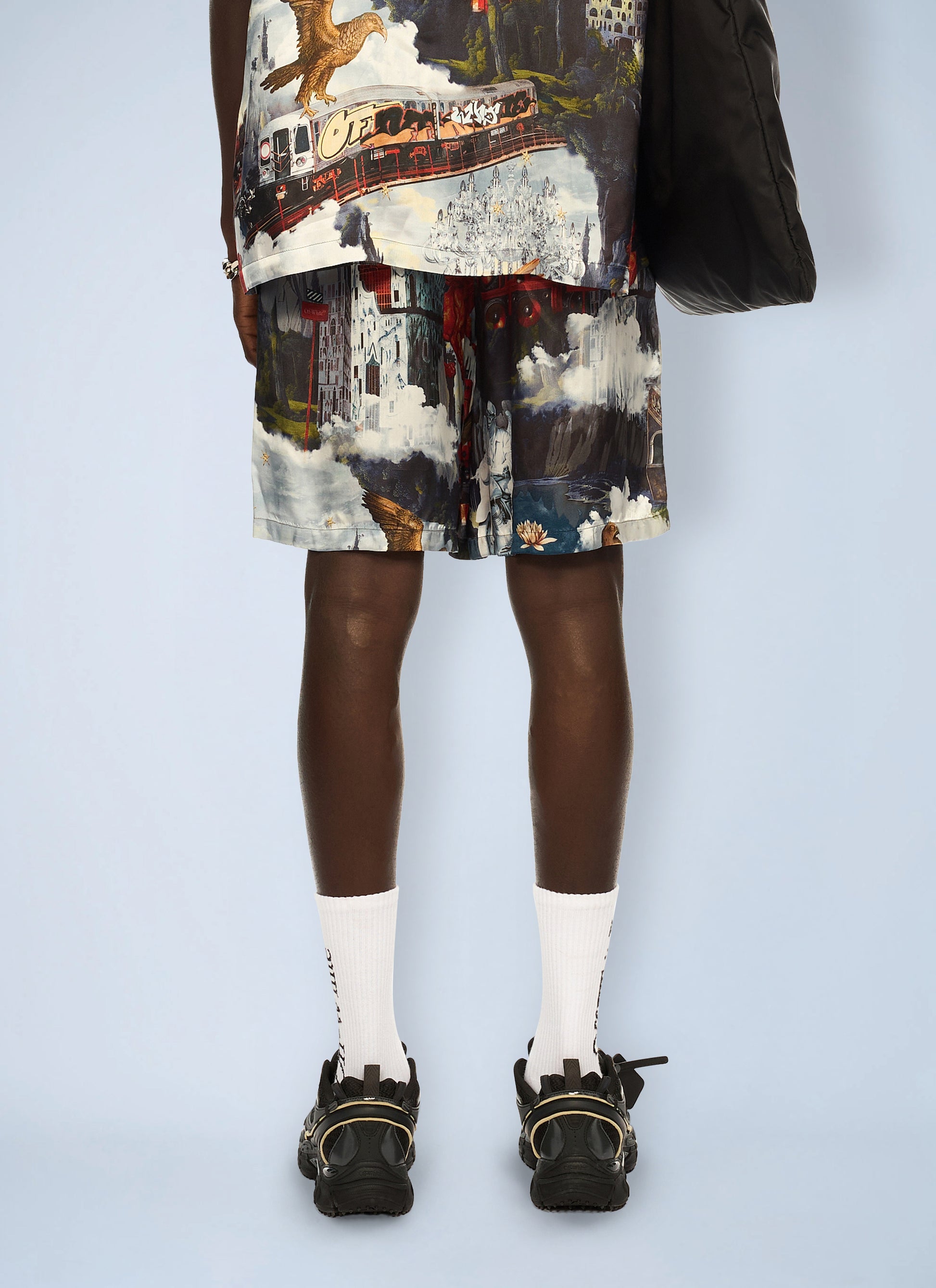 Off-White Men World Paint Viscose Bowling Shorts OFF-WHITE