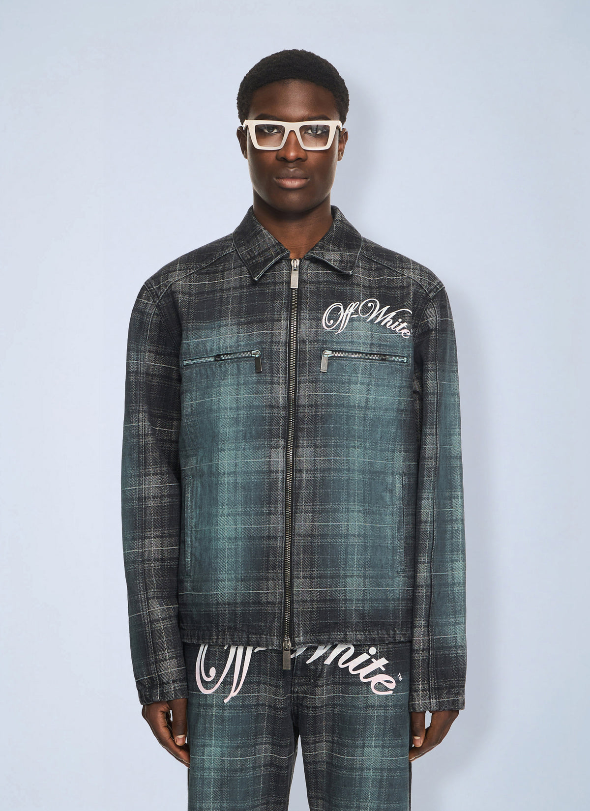 Off-White Men Check Jacq Den Skate Coach Jkt OFF-WHITE