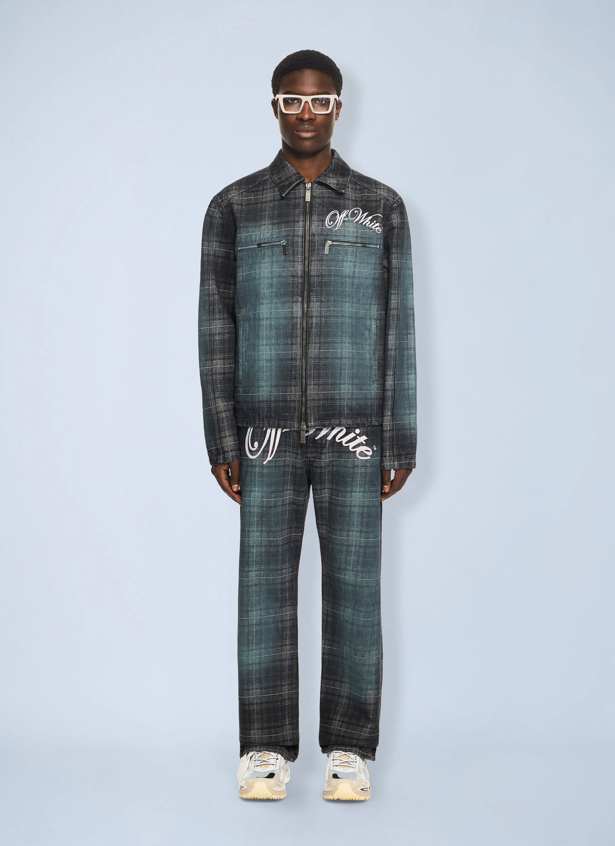Off-White Men Check Jacq Den Skate Coach Jkt OFF-WHITE