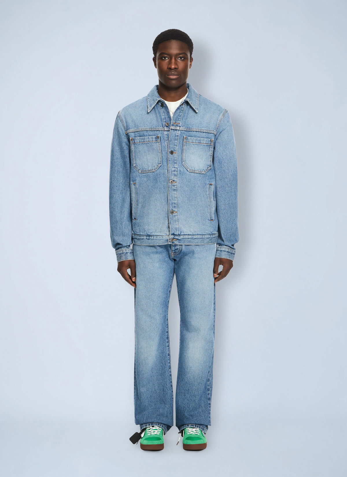 Off-White Men Half Arrow Denim Skate Jacket OFF-WHITE