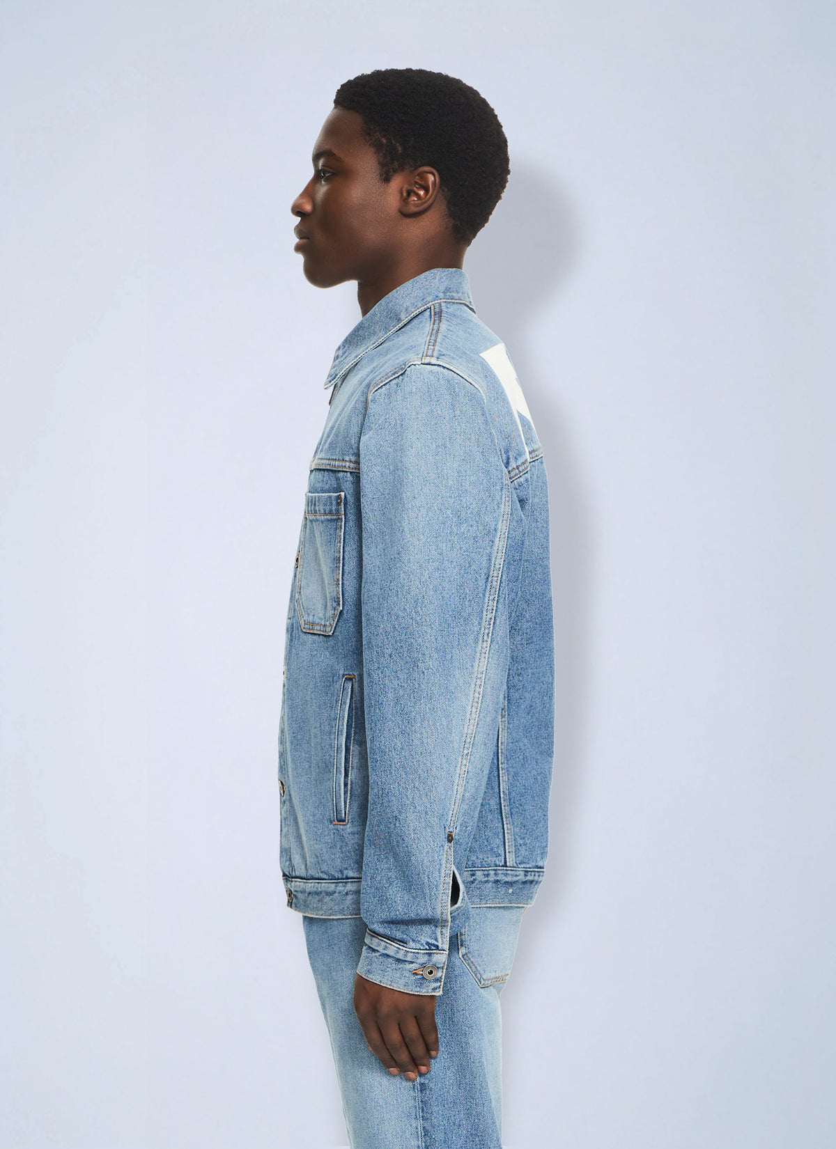 Off-White Men Half Arrow Denim Skate Jacket OFF-WHITE