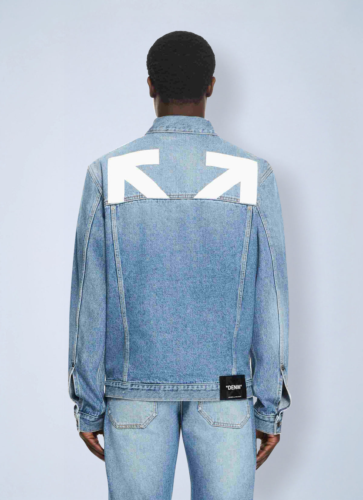 Off-White Men Half Arrow Denim Skate Jacket OFF-WHITE
