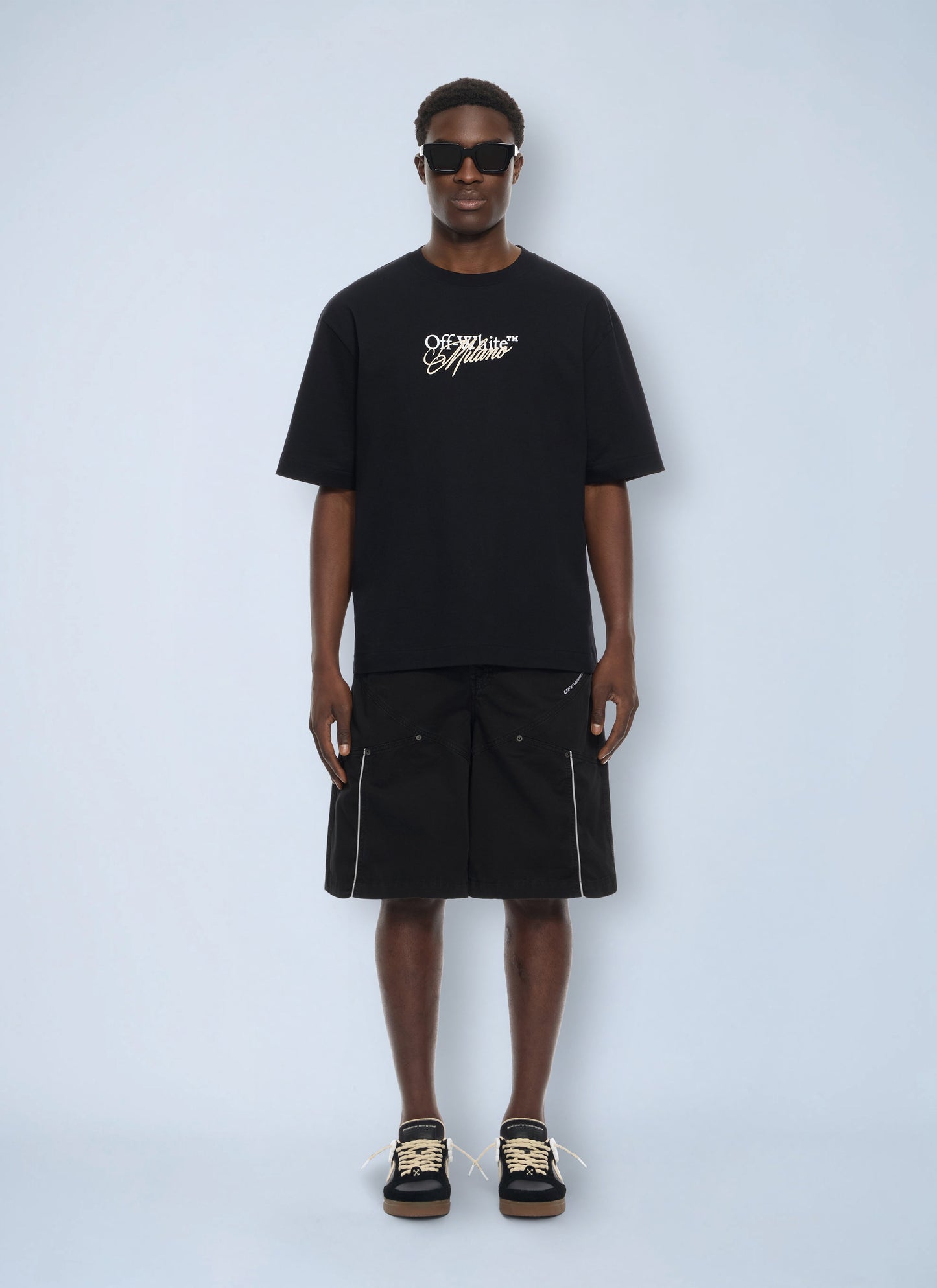 Off-White Men Owr Gd Gab Milit Relax Shorts OFF-WHITE
