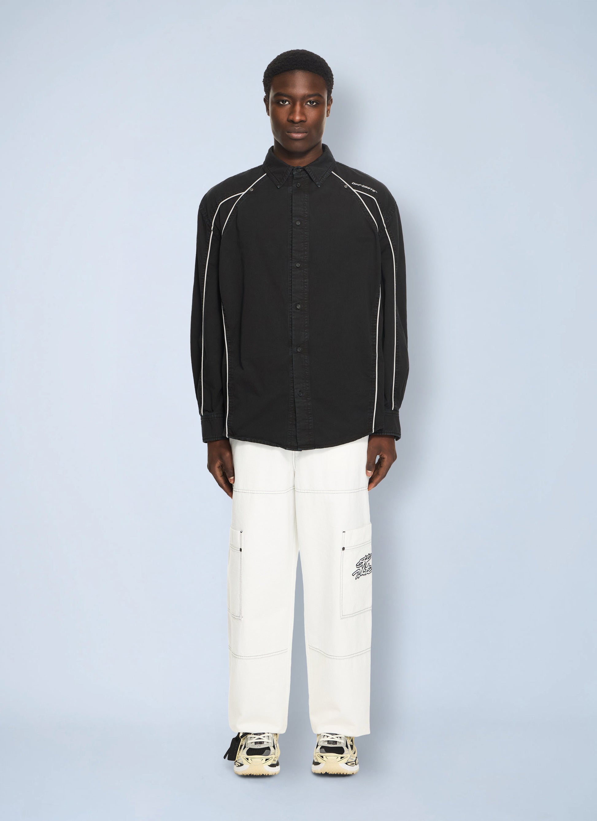 Off-White Men Garment-Dyed Sporty Shirt OFF-WHITE