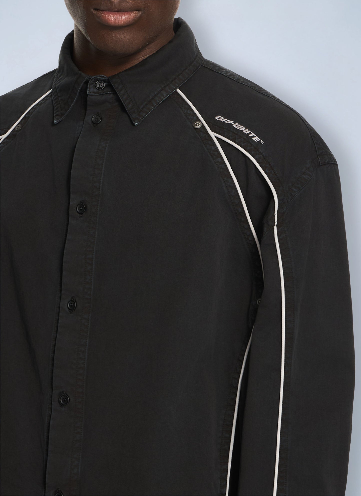Off-White Men Garment-Dyed Sporty Shirt OFF-WHITE