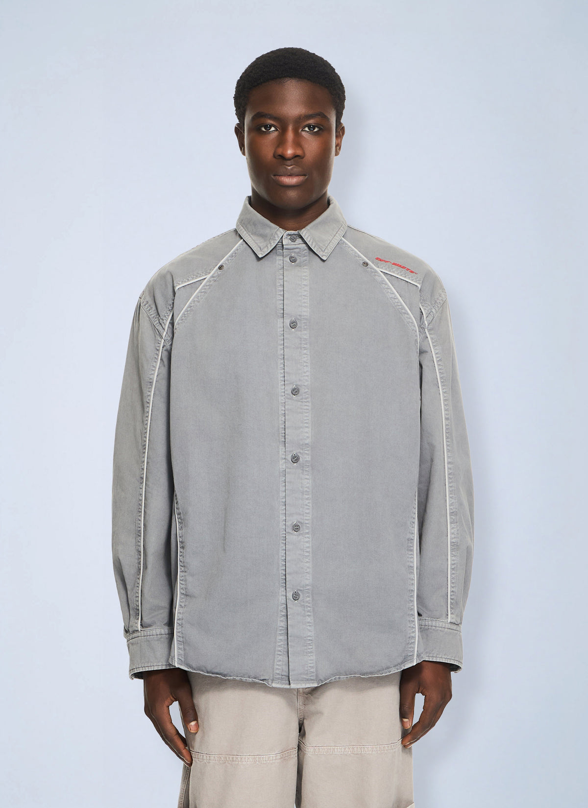 Off-White Men Garment-Dyed Sporty Shirt OFF-WHITE