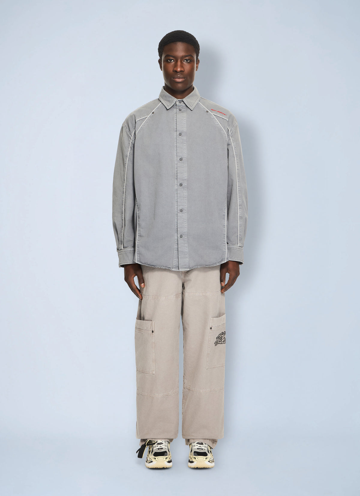 Off-White Men Garment-Dyed Sporty Shirt OFF-WHITE