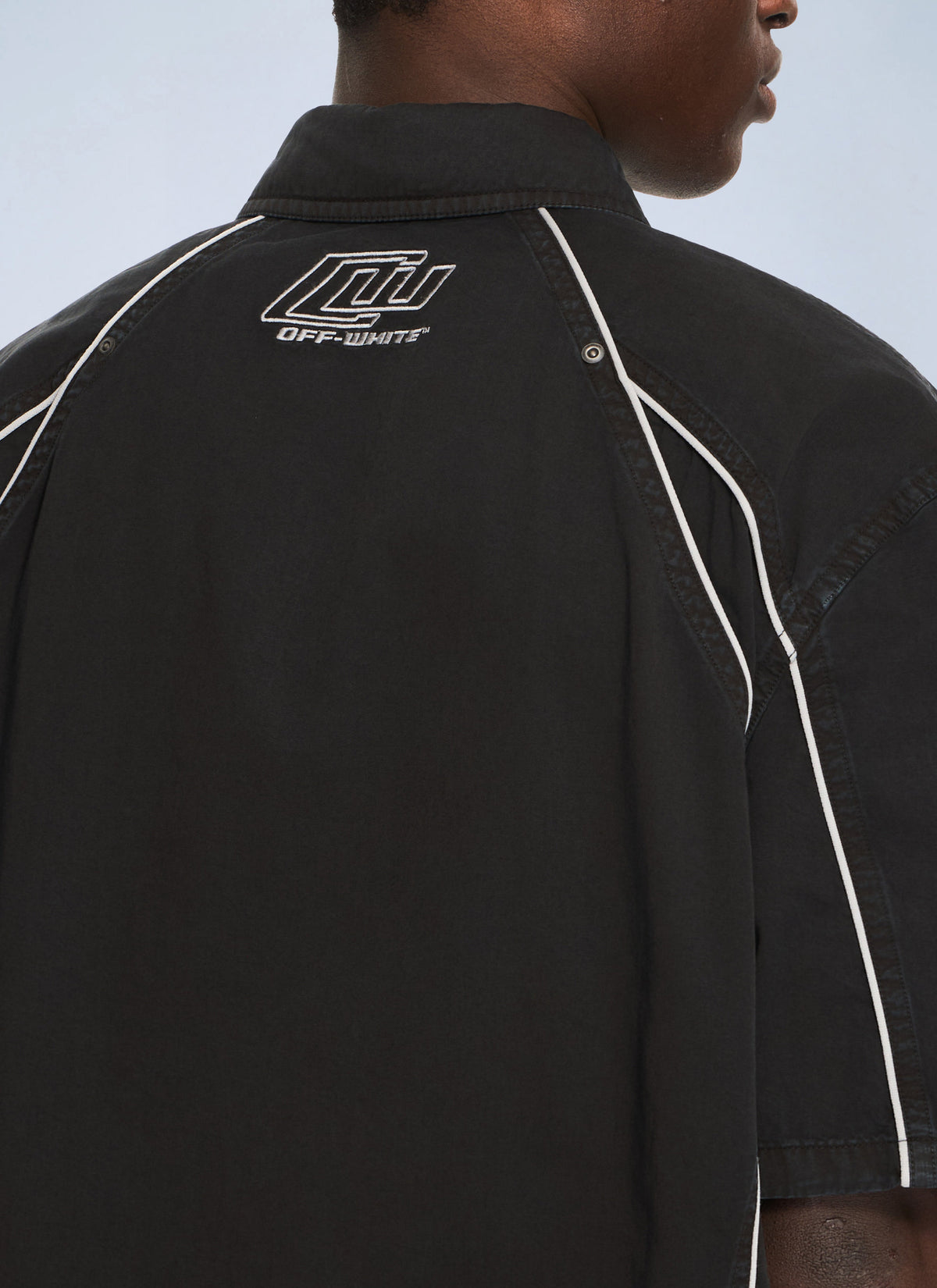 Off-White Men Garment-Dyed Sporty Bowling Shirt