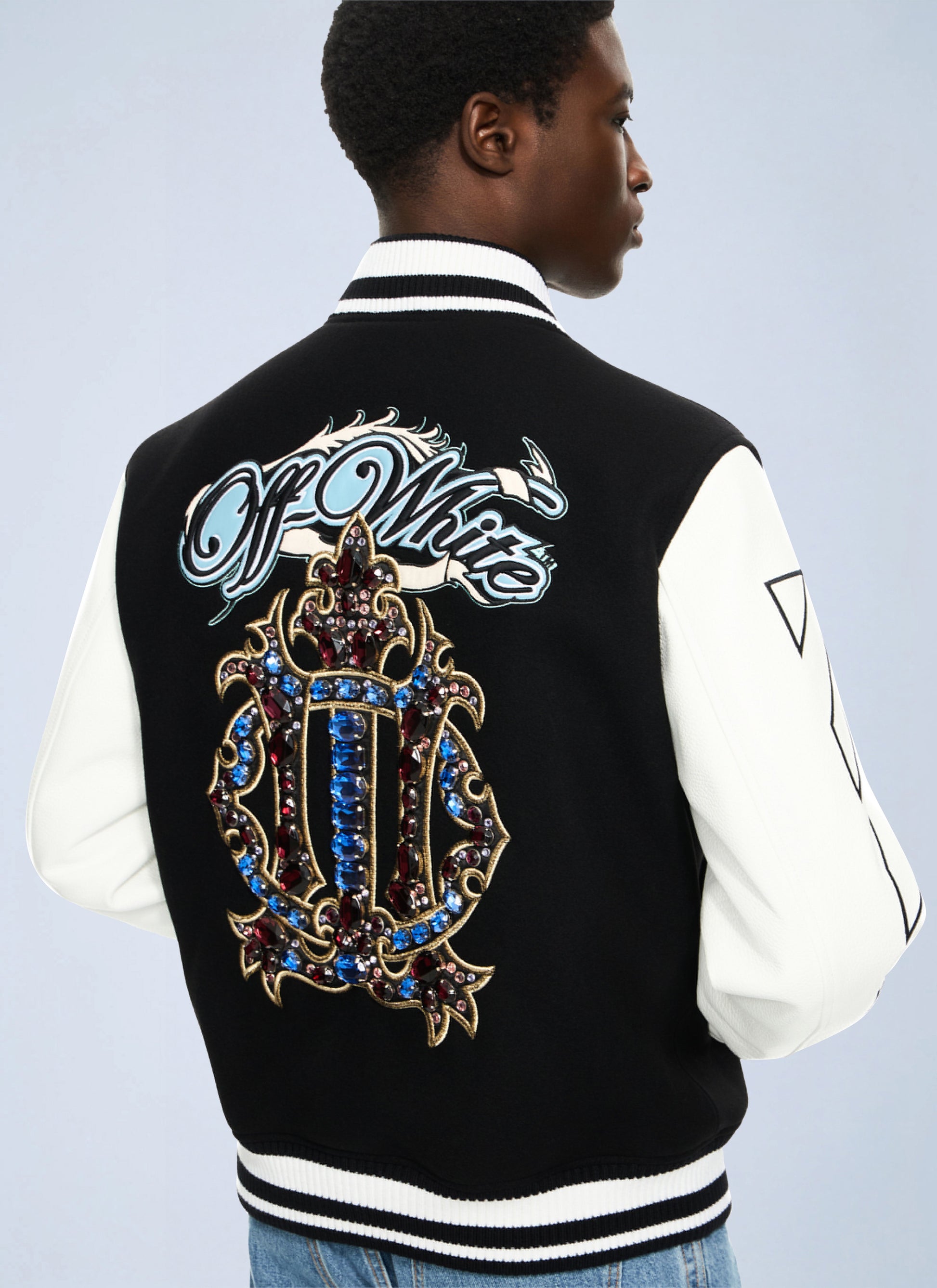 Off-White Men Royal Jewels Varsity Jacket OFF-WHITE