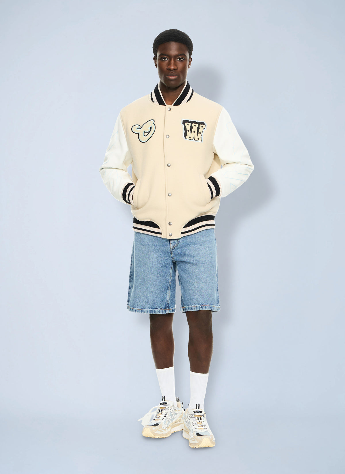 Off-White Men Star Logo Varsity Jacket OFF-WHITE