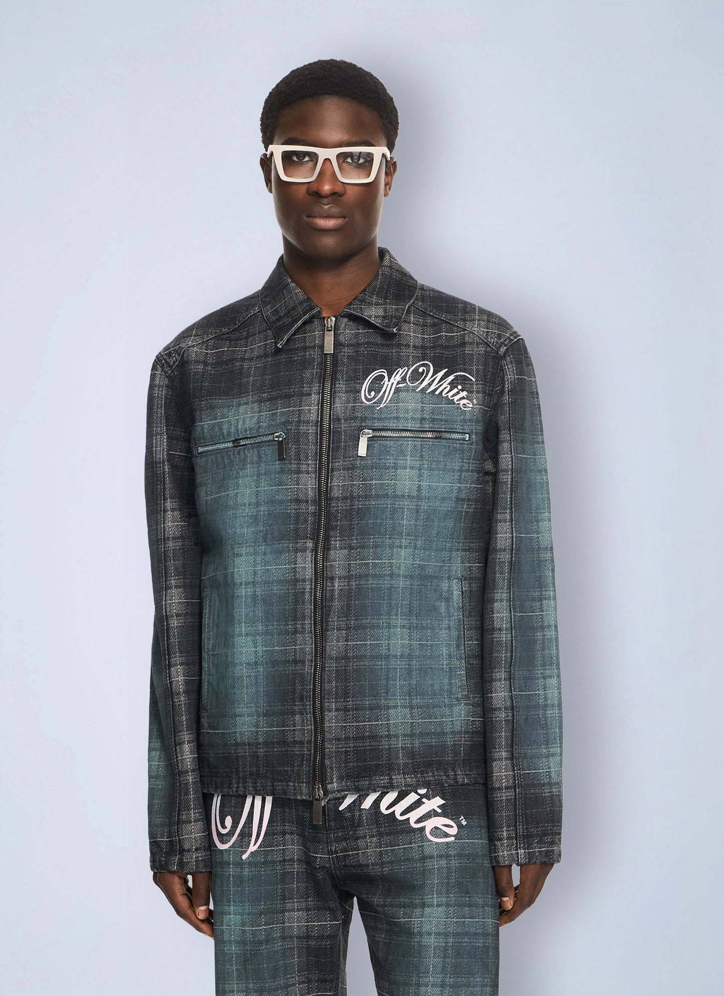 Off-White Men Check Jacq Slim Relax Jeans OFF-WHITE