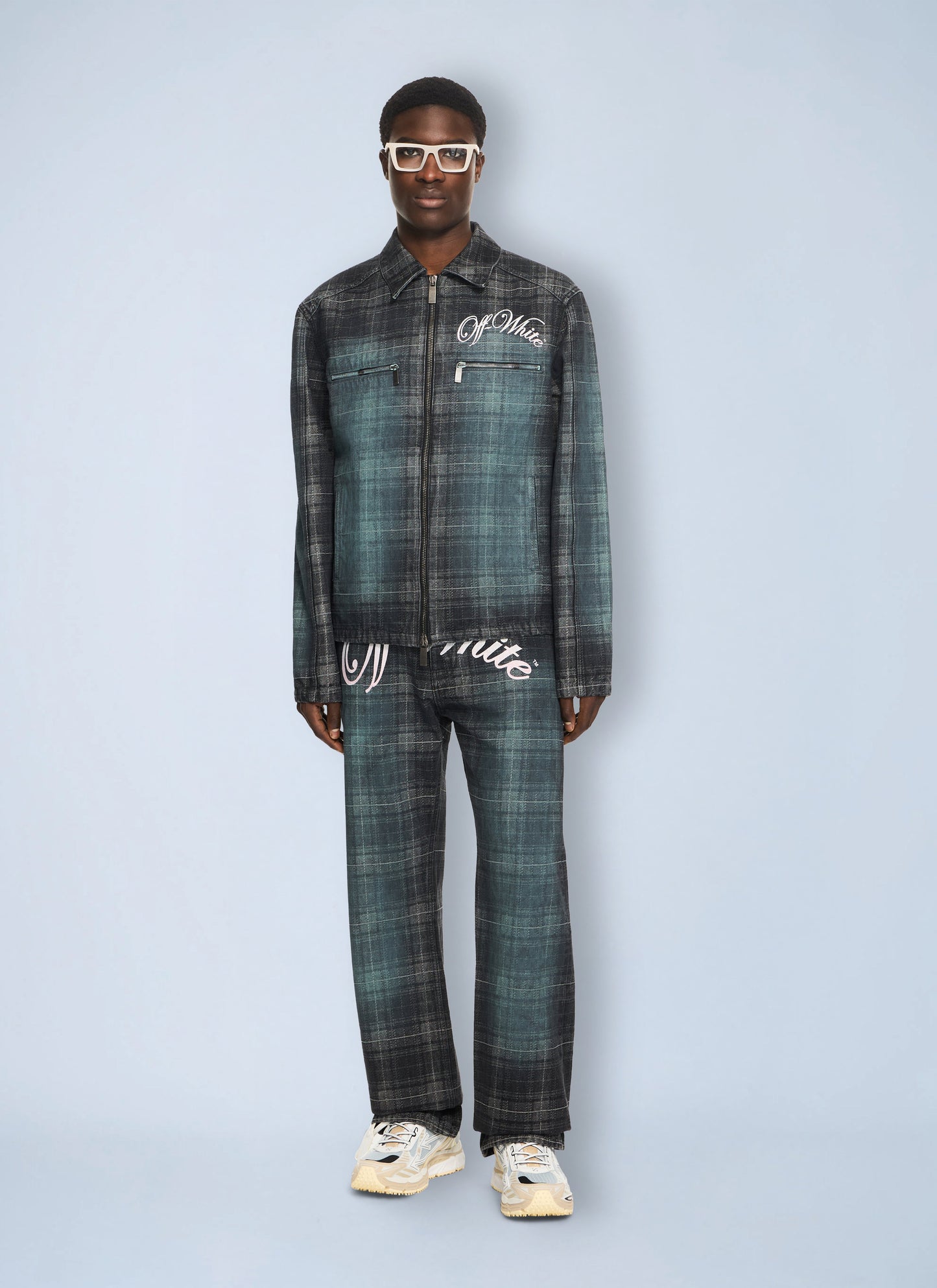 Off-White Men Check Jacq Slim Relax Jeans OFF-WHITE