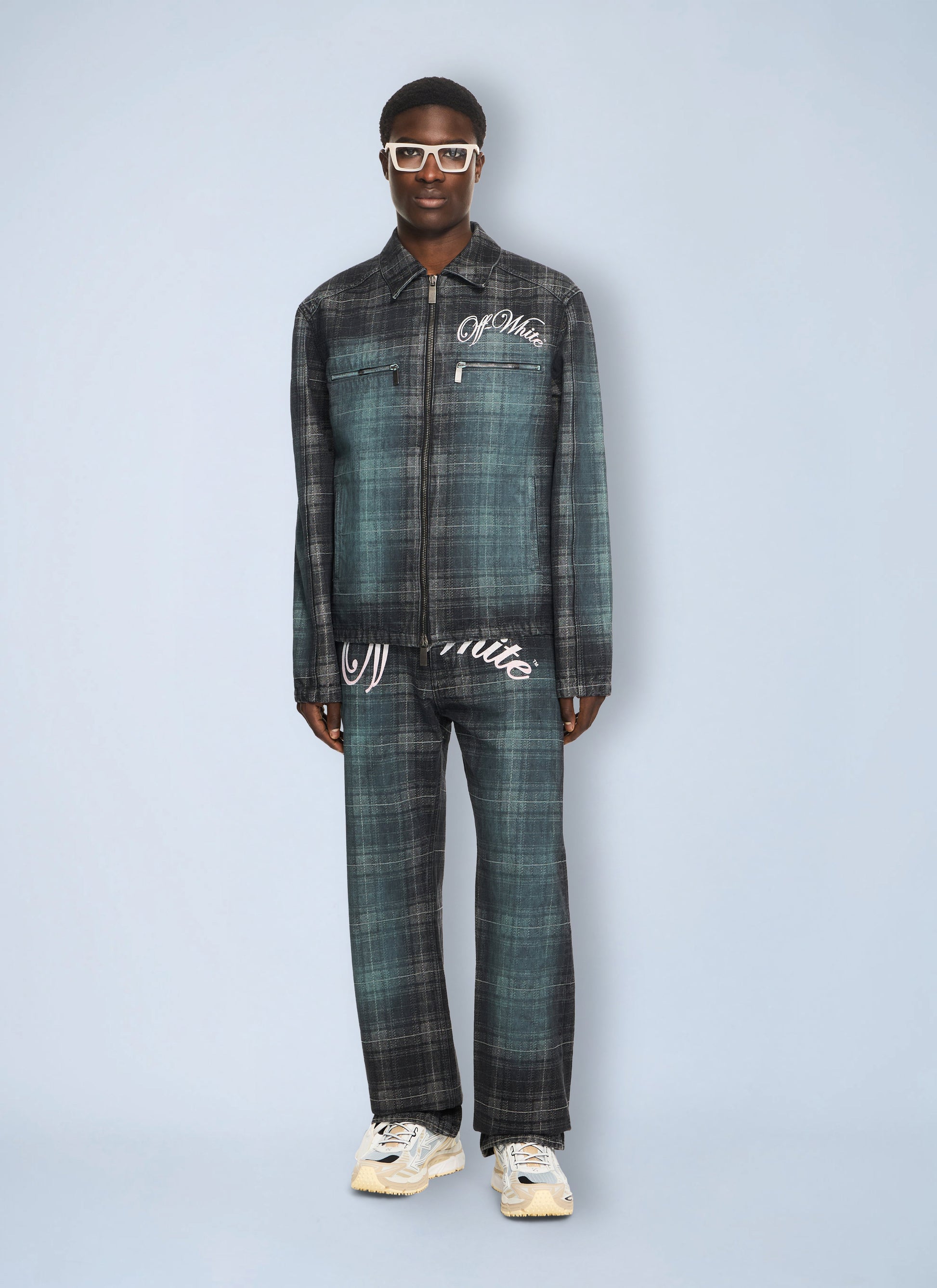 Off-White Men Check Jacq Slim Relax Jeans OFF-WHITE