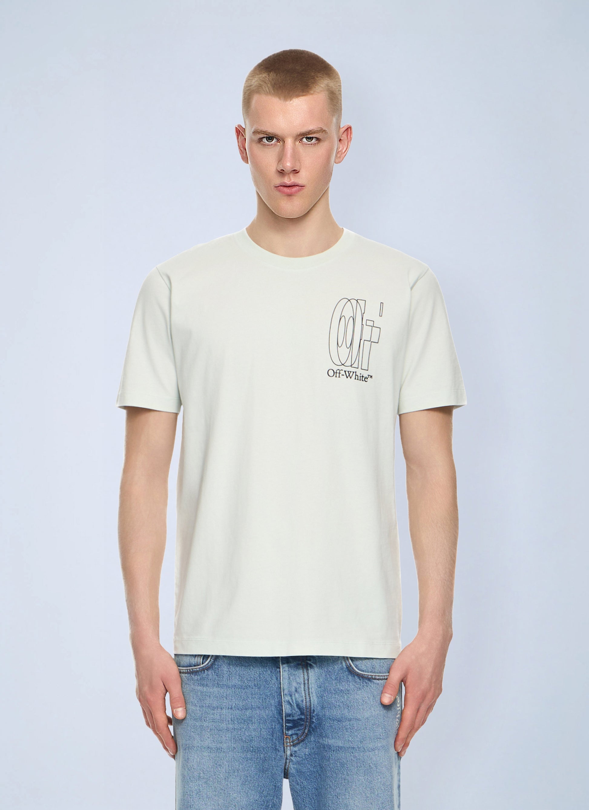 Off-White Men Outline Double Arrow Slim T-Shirt OFF-WHITE