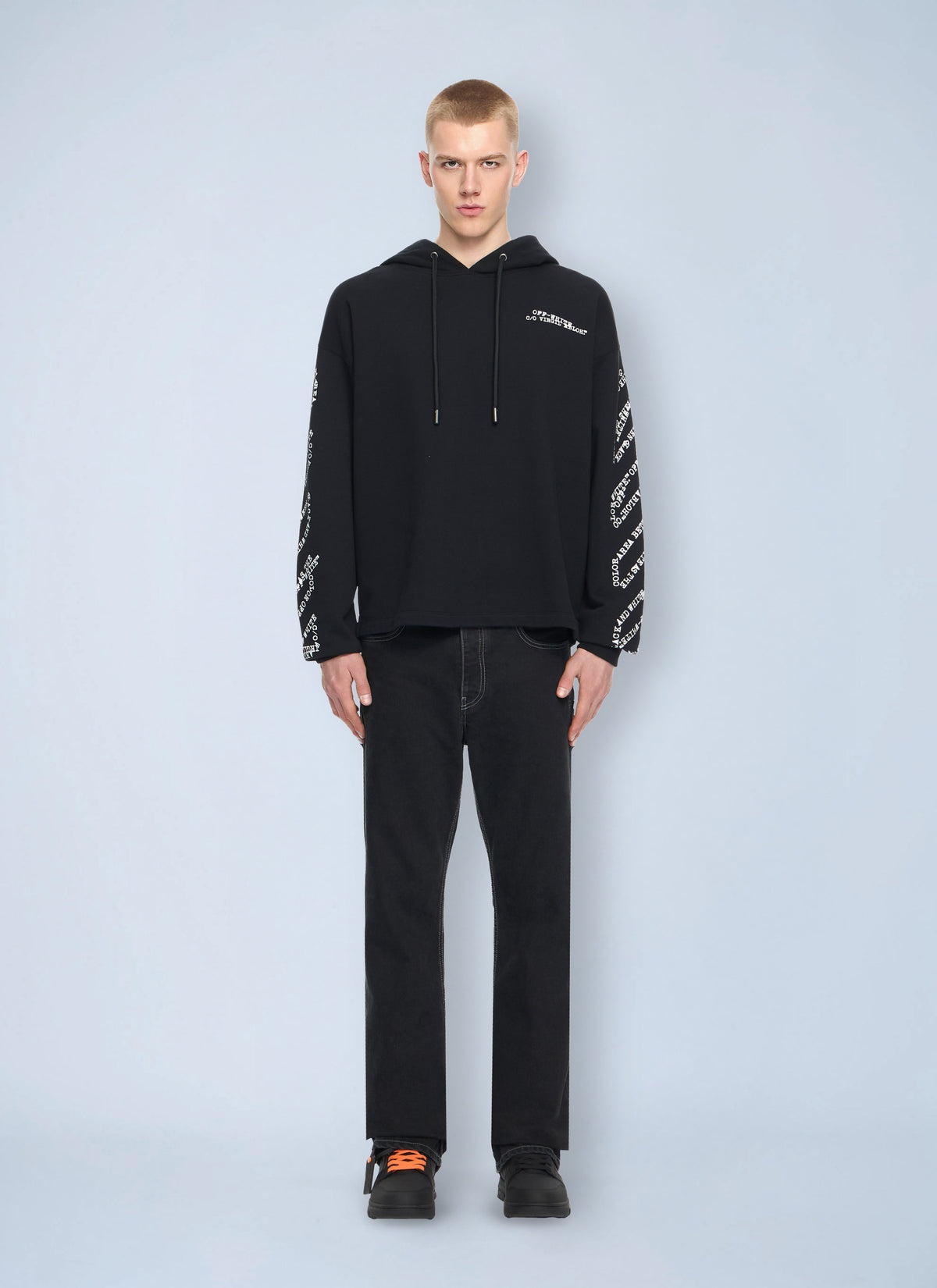 Off-White Men Type Arrow Diagonal Loose Hoodie OFF-WHITE