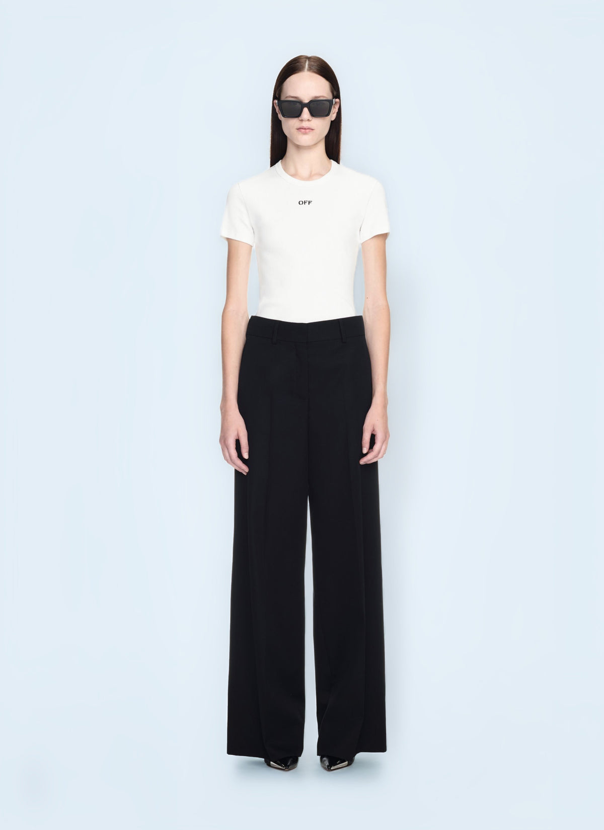 Off White Women Off Stamp Ribbed T-Shirt OFF-WHITE