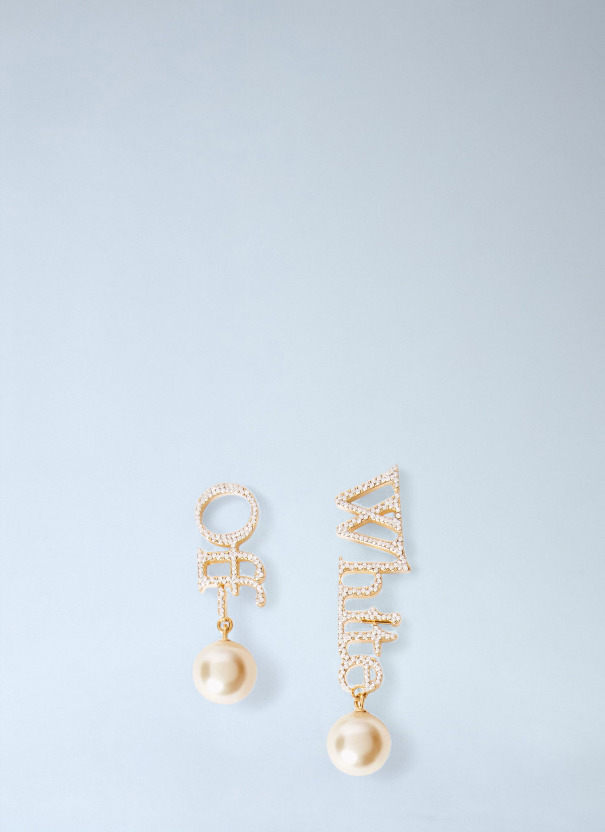 Off White Women Strass And Pearl Logo Earrings OFF-WHITE