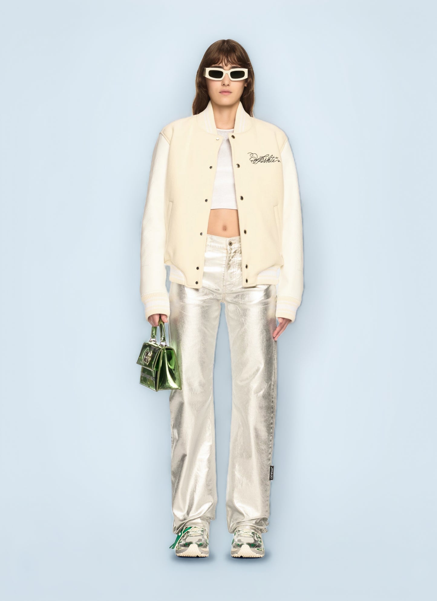 Off White Women Rose Valley Varsity Jacket OFF-WHITE