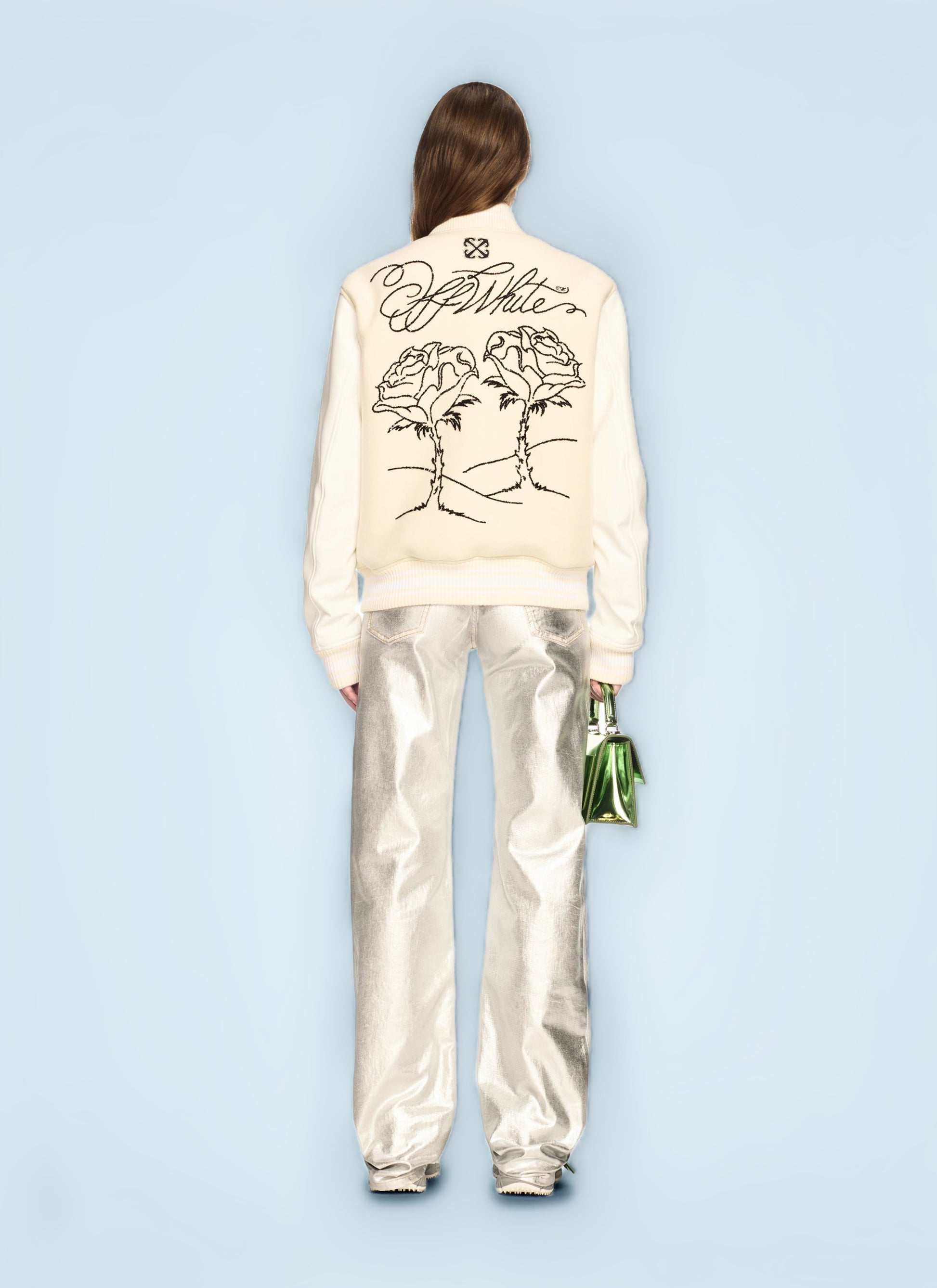 Off White Women Rose Valley Varsity Jacket OFF-WHITE