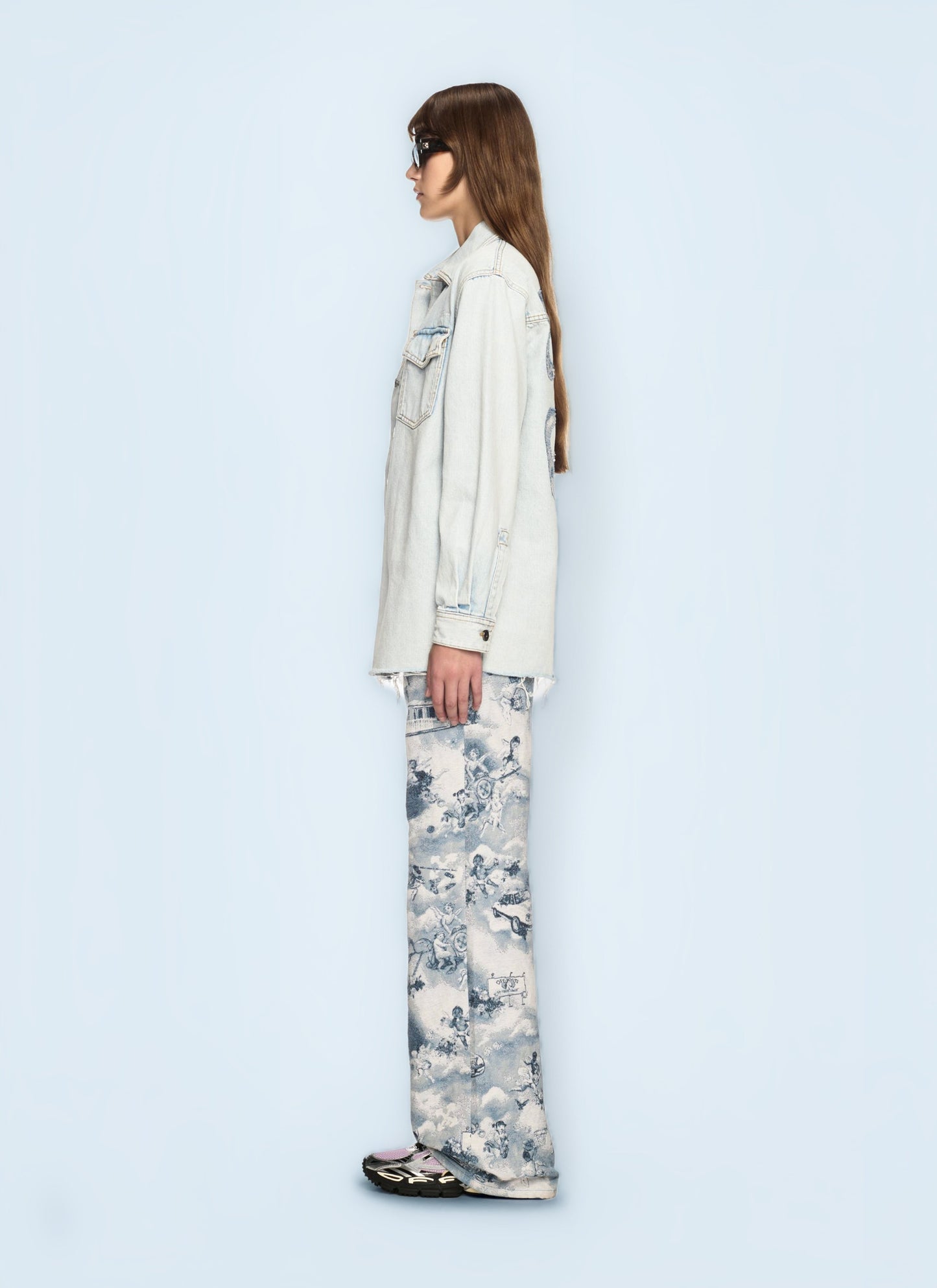 Off White Women Fresco Arrow Denim Shirt Jacket OFF-WHITE