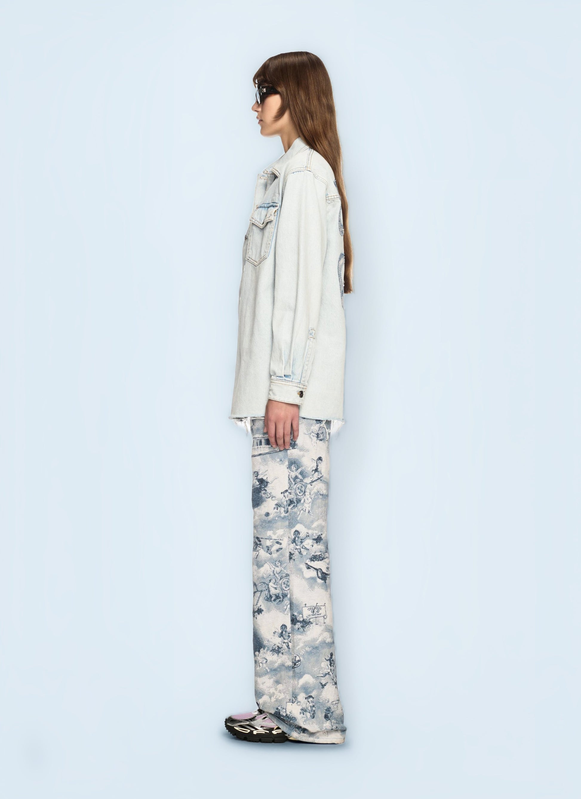 Off White Women Fresco Arrow Denim Shirt Jacket OFF-WHITE